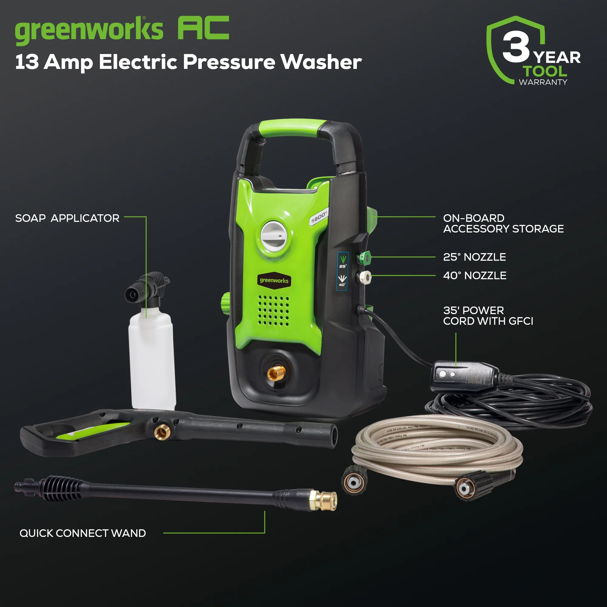 OPEN BOX 1600 PSI 1.2 GPM Electric Pressure Washer - Image 2