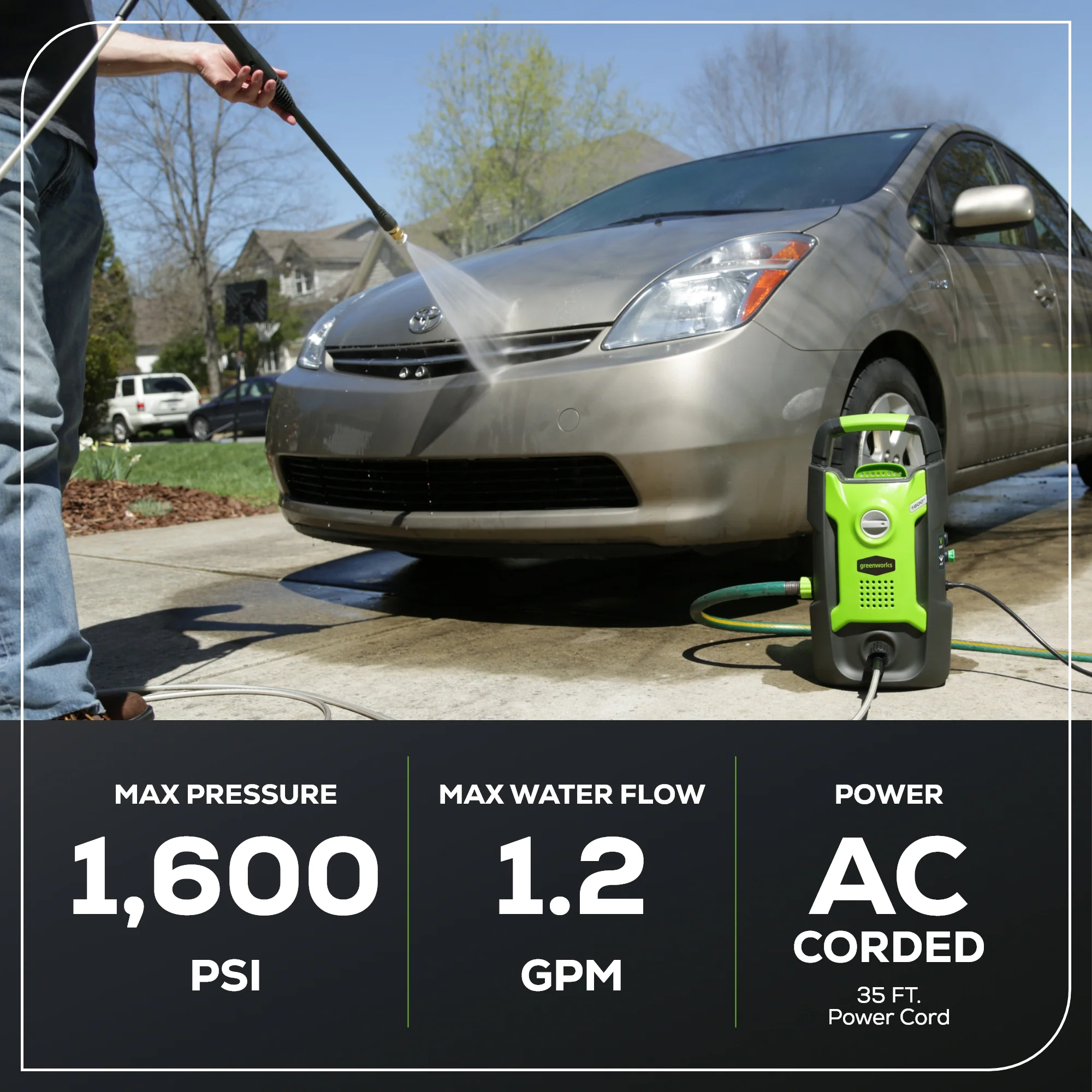 OPEN BOX 1600 PSI 1.2 GPM Electric Pressure Washer - Image 3