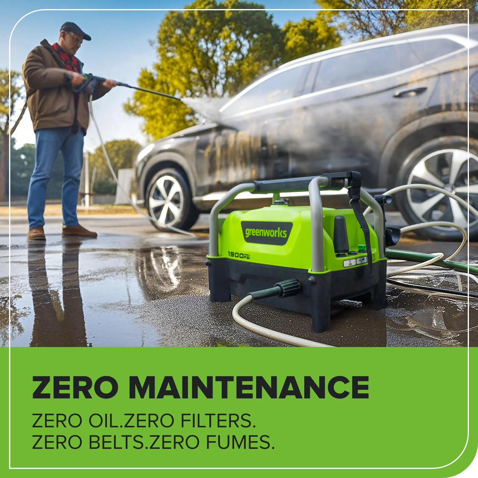 1900 PSI 1.2 GPM Portable Hand Carry Cold Water Electric Pressure Washer - Image 11