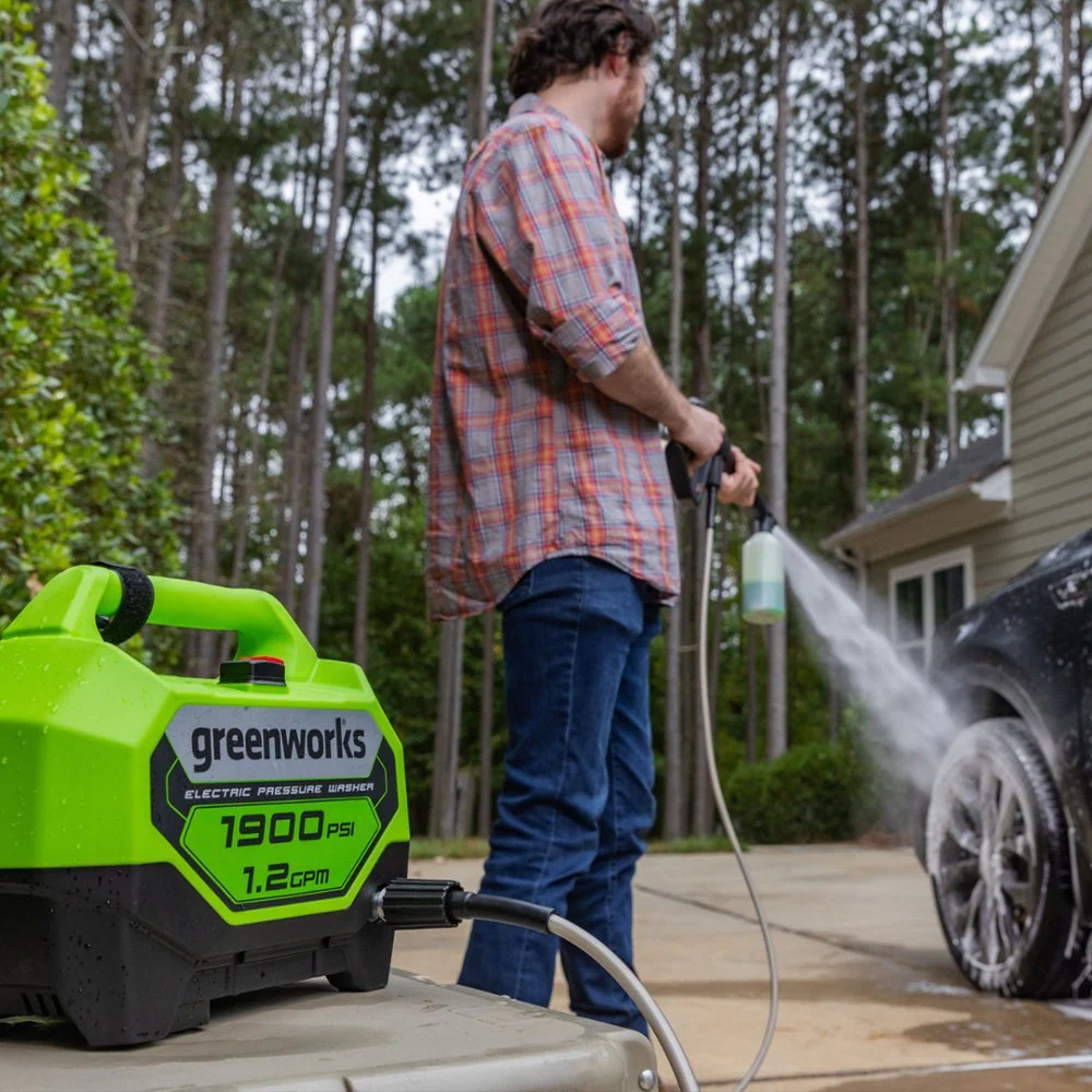 OPEN BOX 1900 PSI 1.2 GPM Cold Water Electric Pressure Washer, 11" Surface Cleaner and Soap Applicator Combo Kit - Image 3