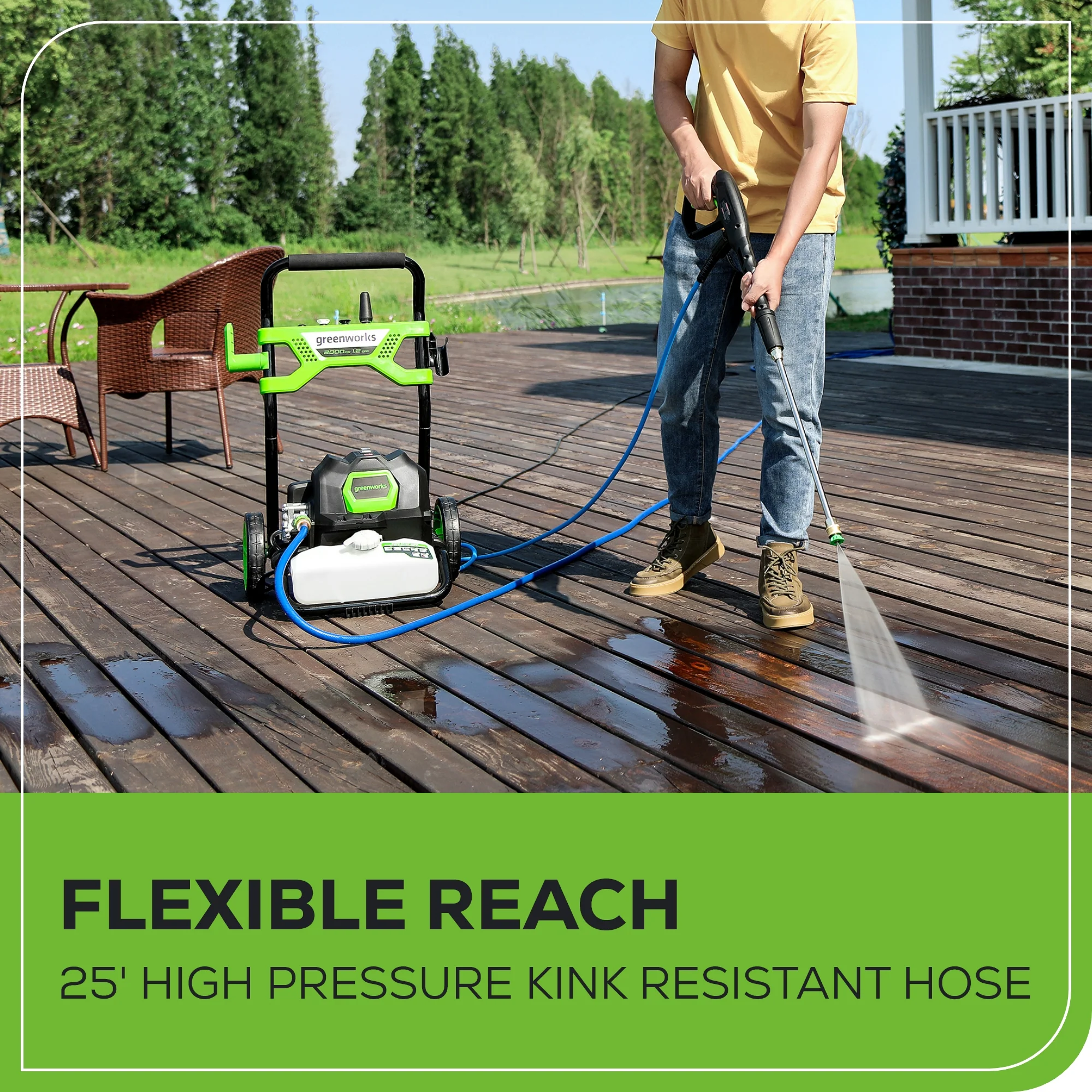2000 PSI 1.2 GPM Cold Water Electric Pressure Washer - Image 9
