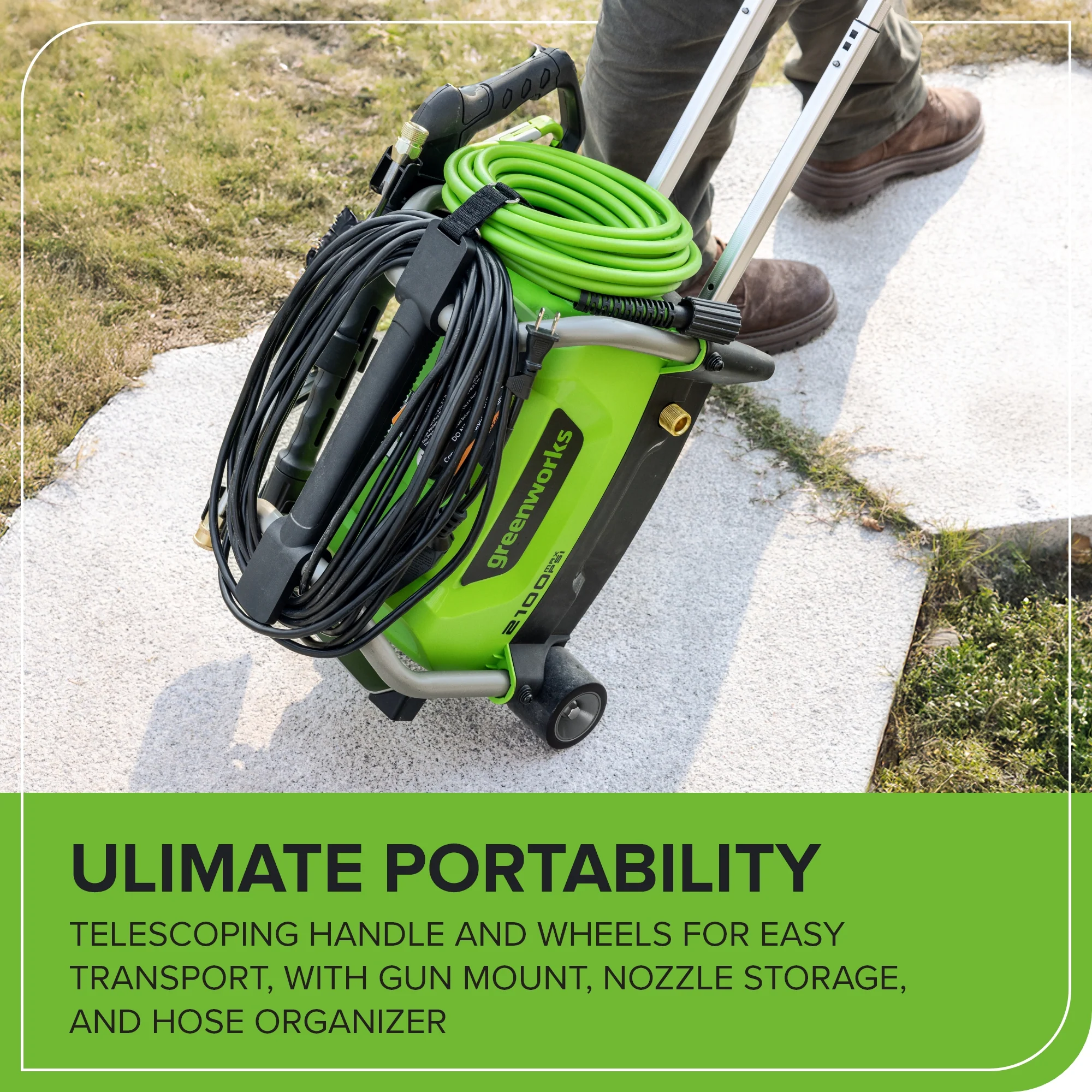 2100 PSI 1.2 GPM Portable Cold Water Electric Pressure Washer - Image 4