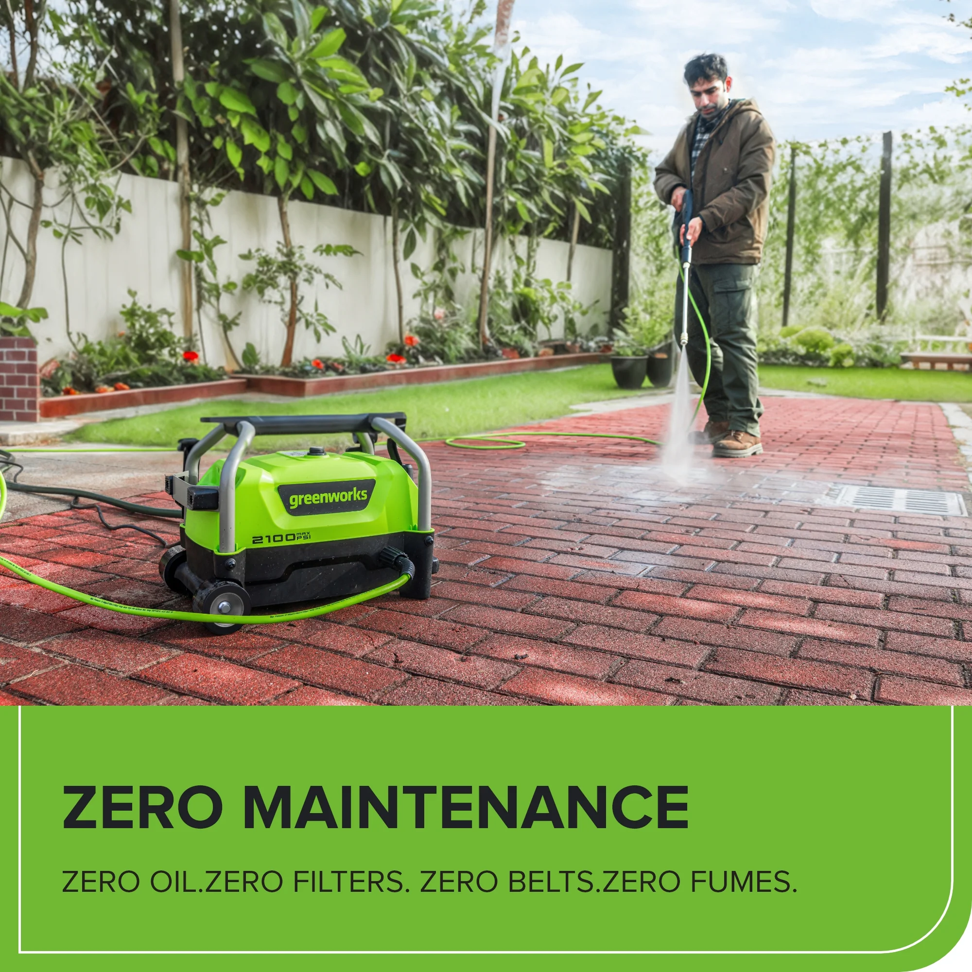 2100 PSI 1.2 GPM Portable Cold Water Electric Pressure Washer - Image 6