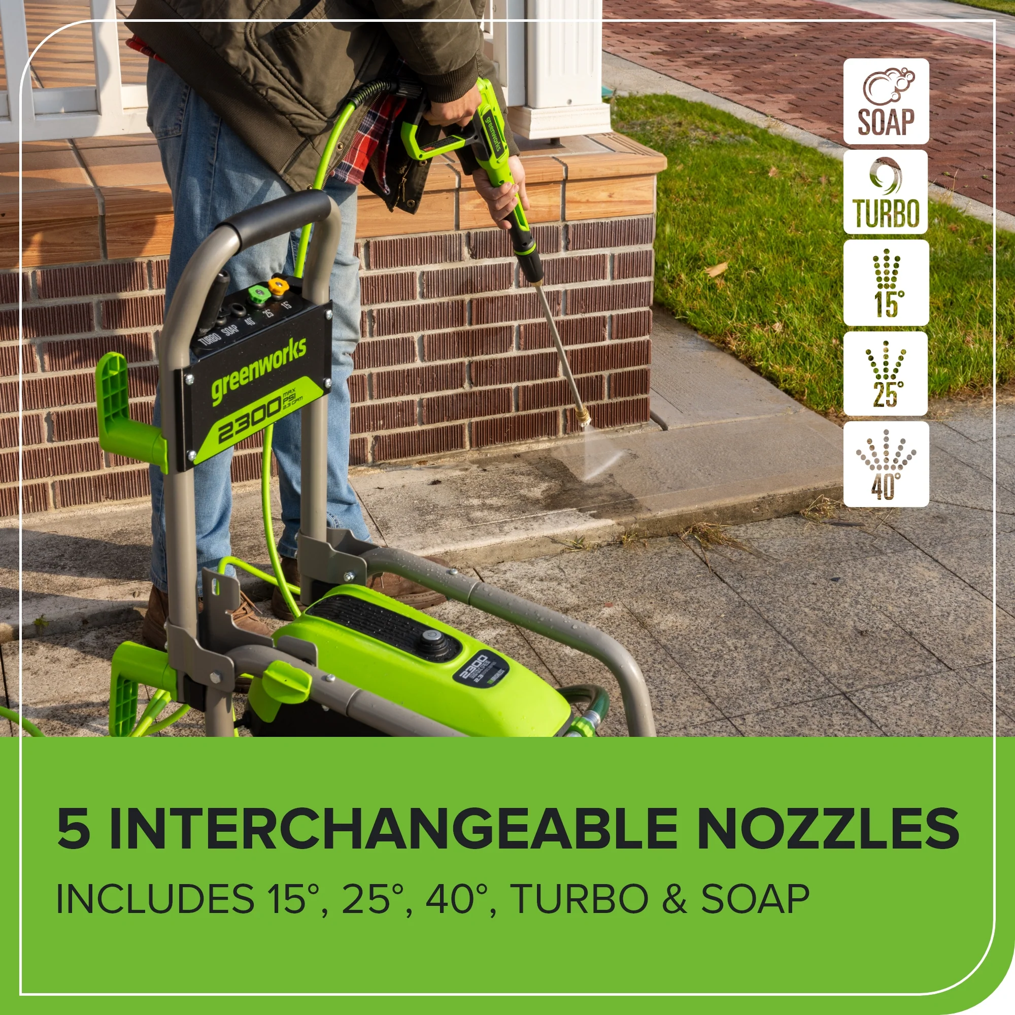 2300 PSI 1.2 GPM Cold Water Electric Pressure Washer (Gen 2) - Image 6