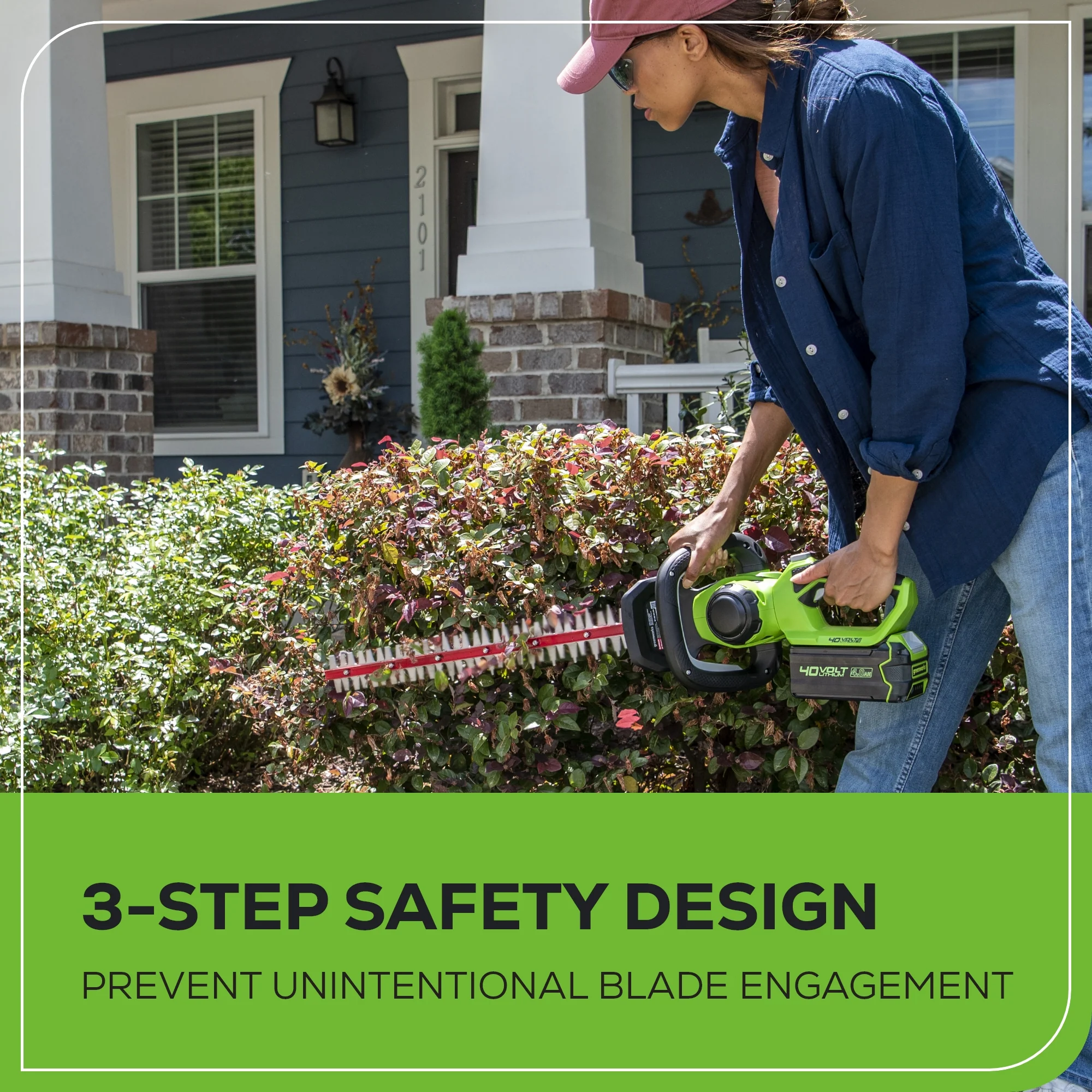 40V 24" Cordless Battery Hedge Trimmer (Tool Only) - Image 8