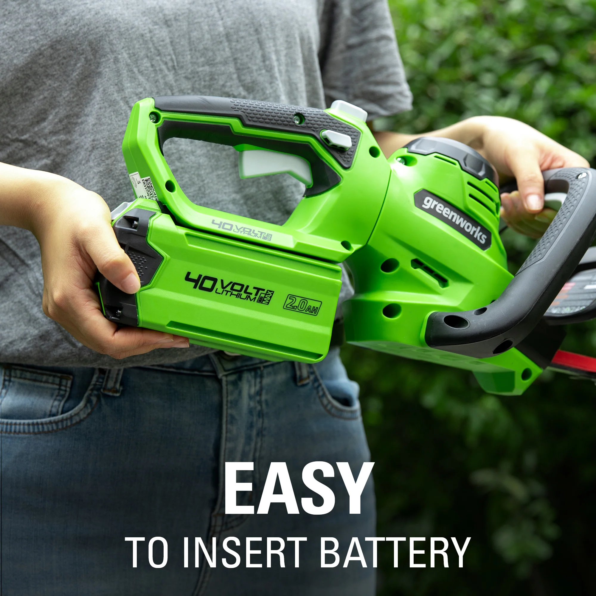 40V 24" Cordless Battery Hedge Trimmer w/ 2.0 Ah USB Battery & Charger - Image 11