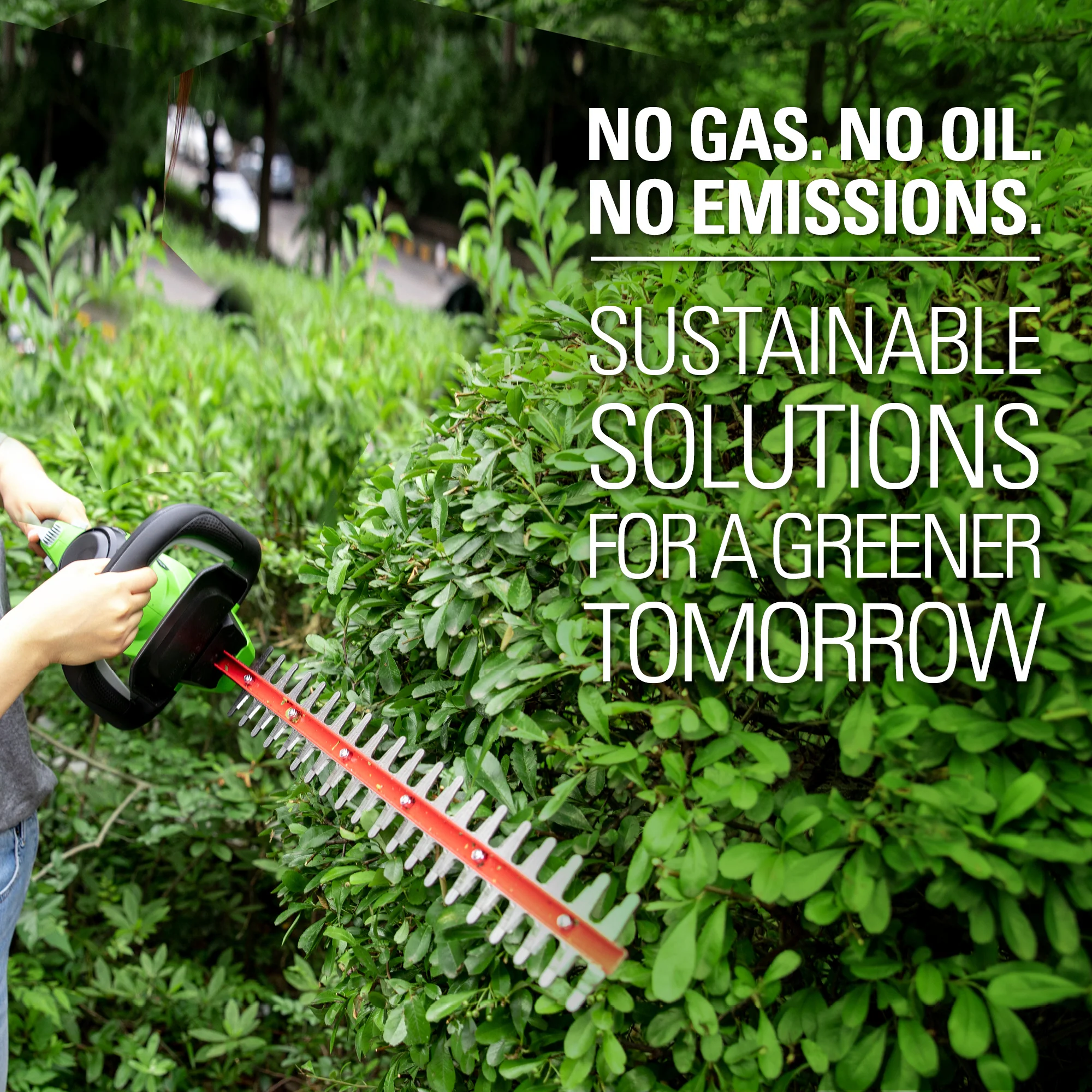 40V 24" Cordless Battery Hedge Trimmer w/ 2.0 Ah USB Battery & Charger - Image 3