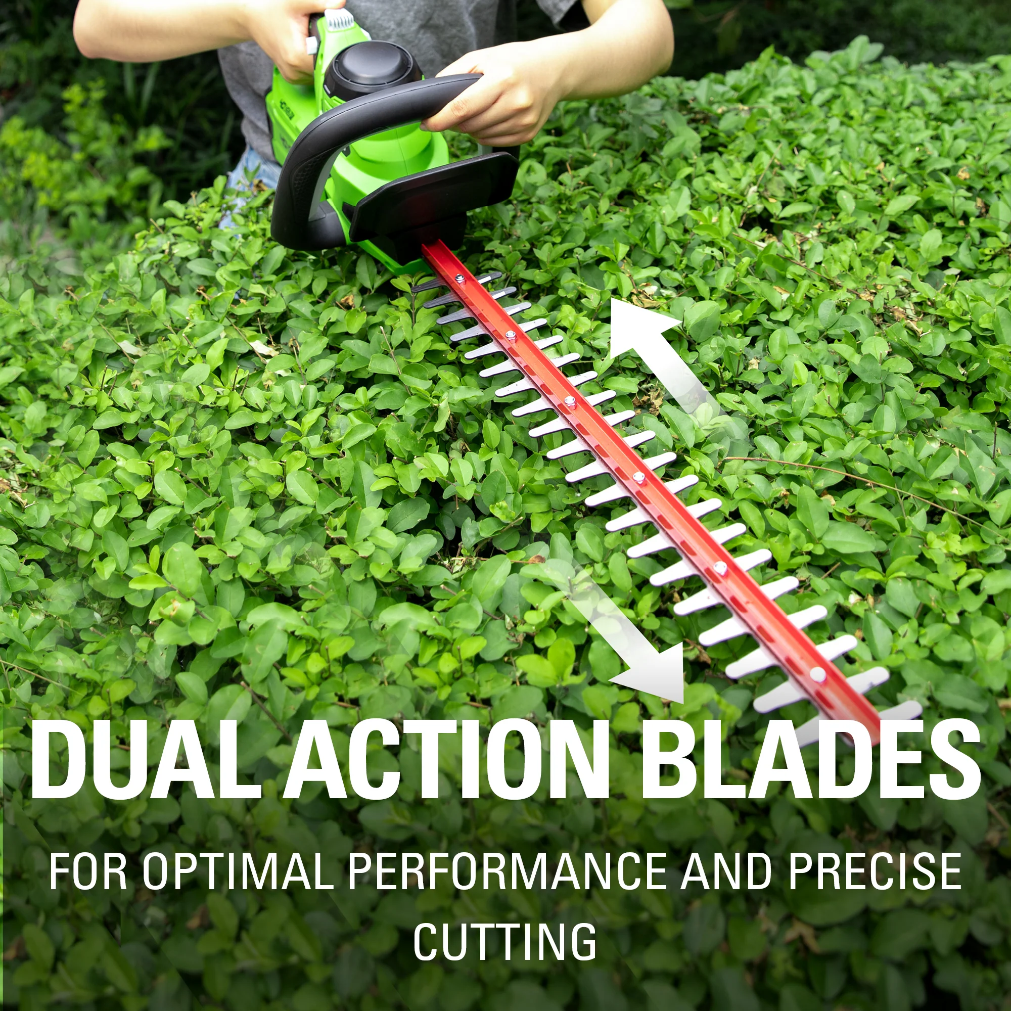 40V 24" Cordless Battery Hedge Trimmer w/ 2.0 Ah USB Battery & Charger - Image 8