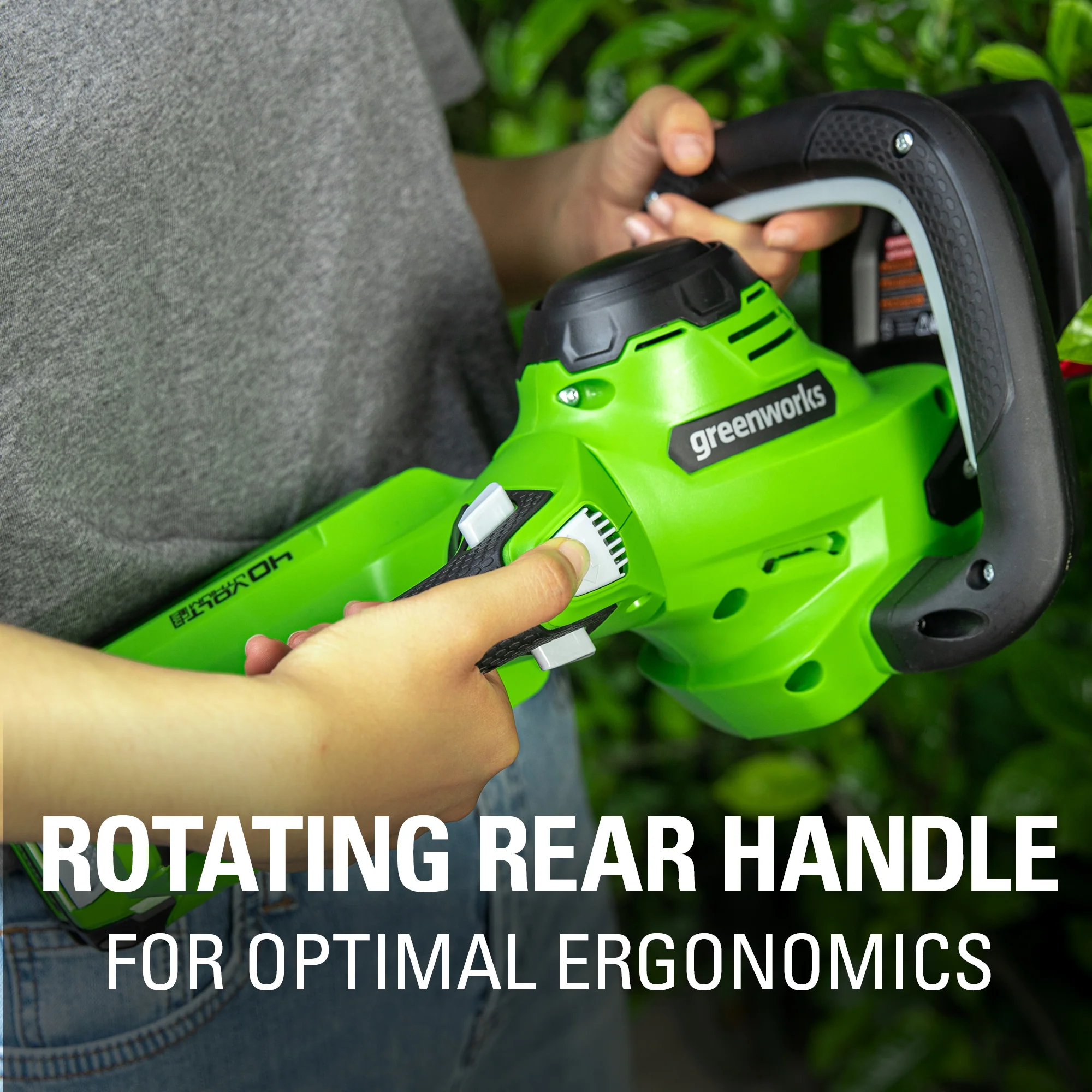 40V 24" Cordless Battery Hedge Trimmer w/ 2.0 Ah USB Battery & Charger - Image 9