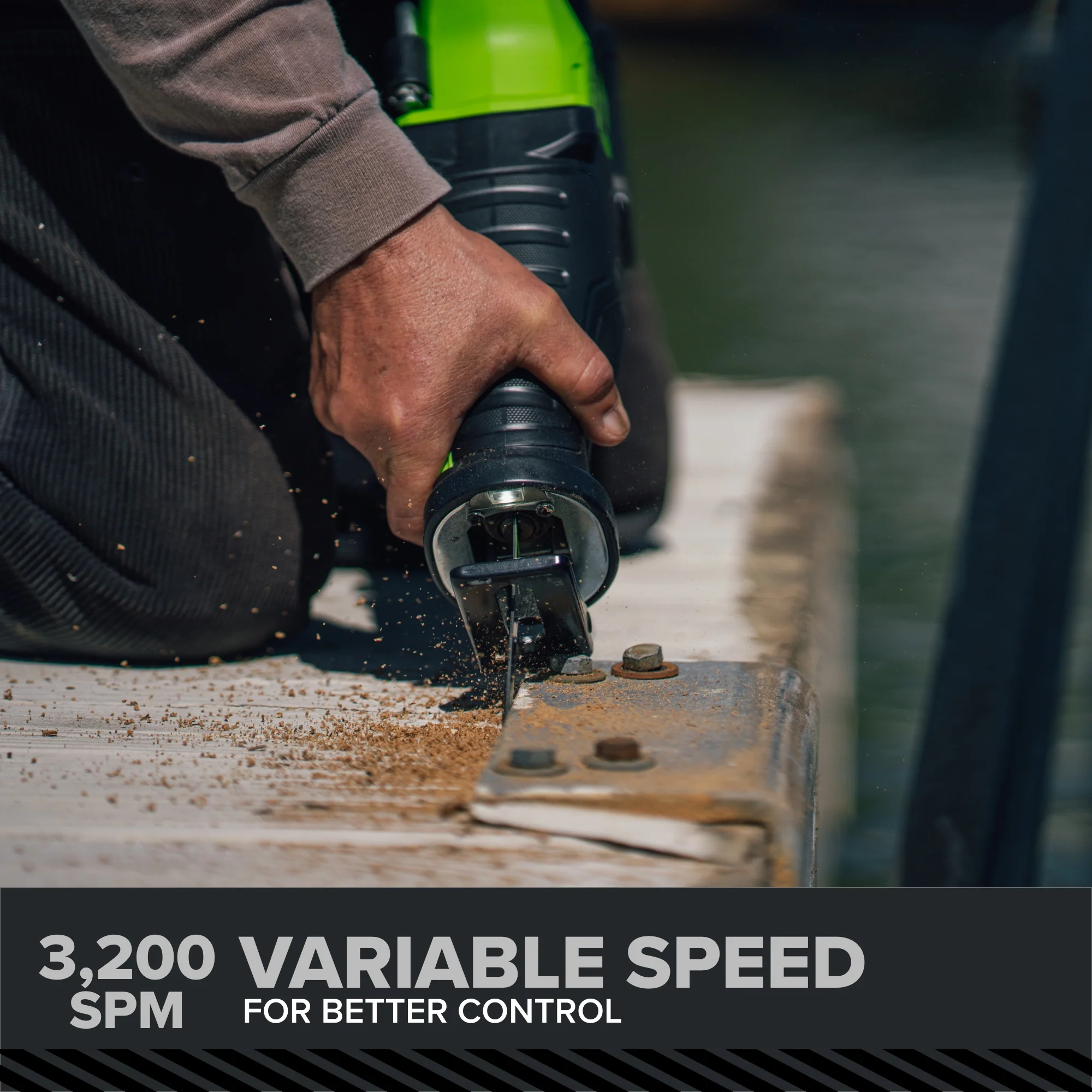 24V PowerAll Pro 1-1/4" Reciprocating Saw with Blade, 3,200 SPM - Image 11