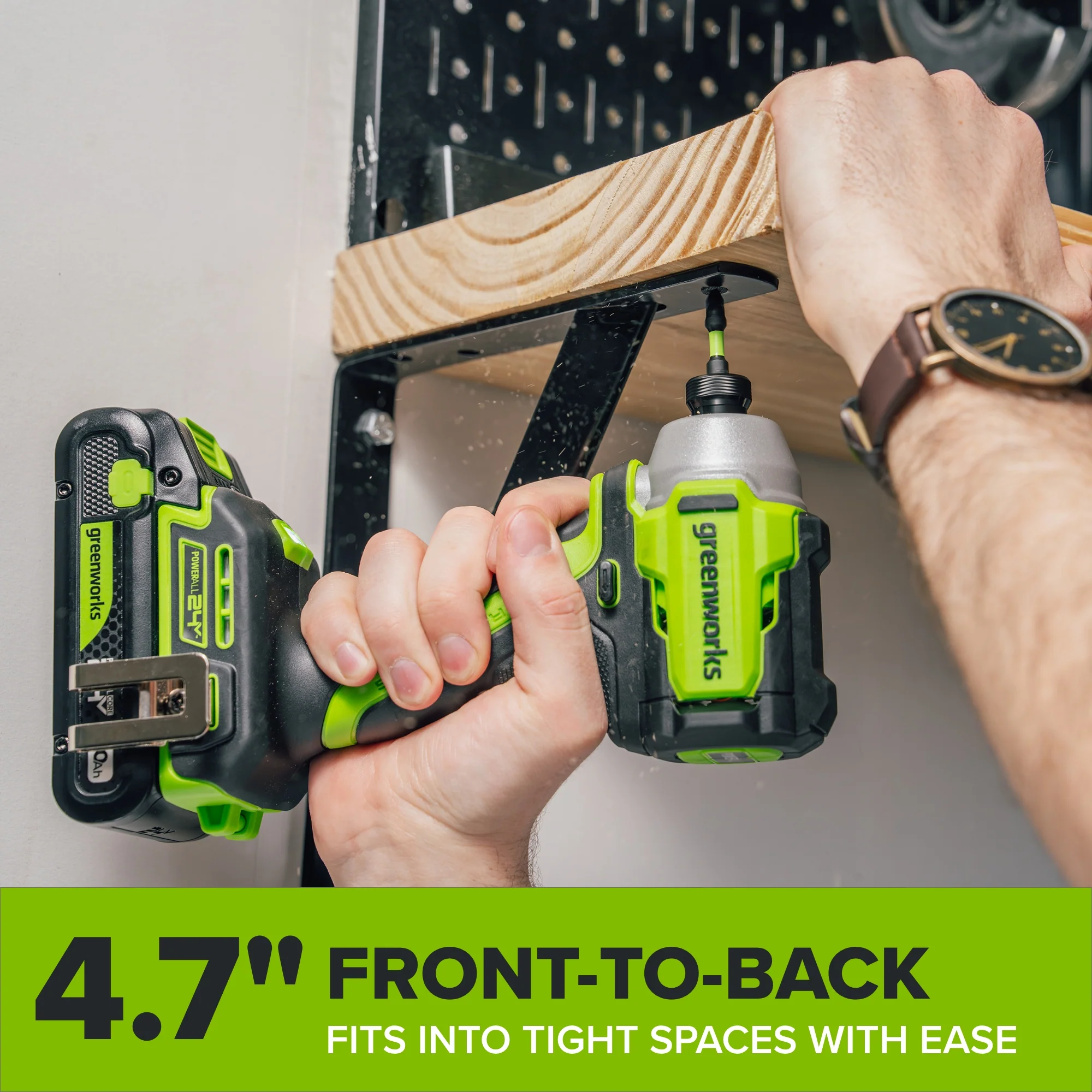 24V PowerAll 1,900 In-Lb Impact Driver, with 2.0 Ah USB-C Battery, 30W USB-C Charger Block, 3' 100W USB-C Cable, Belt Clip - Image 7