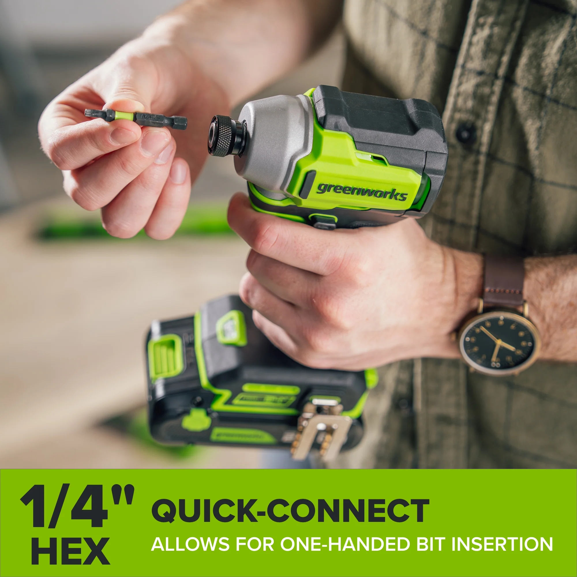 24V PowerAll 1,900 In-Lb Impact Driver, with 2.0 Ah USB-C Battery, 30W USB-C Charger Block, 3' 100W USB-C Cable, Belt Clip - Image 8