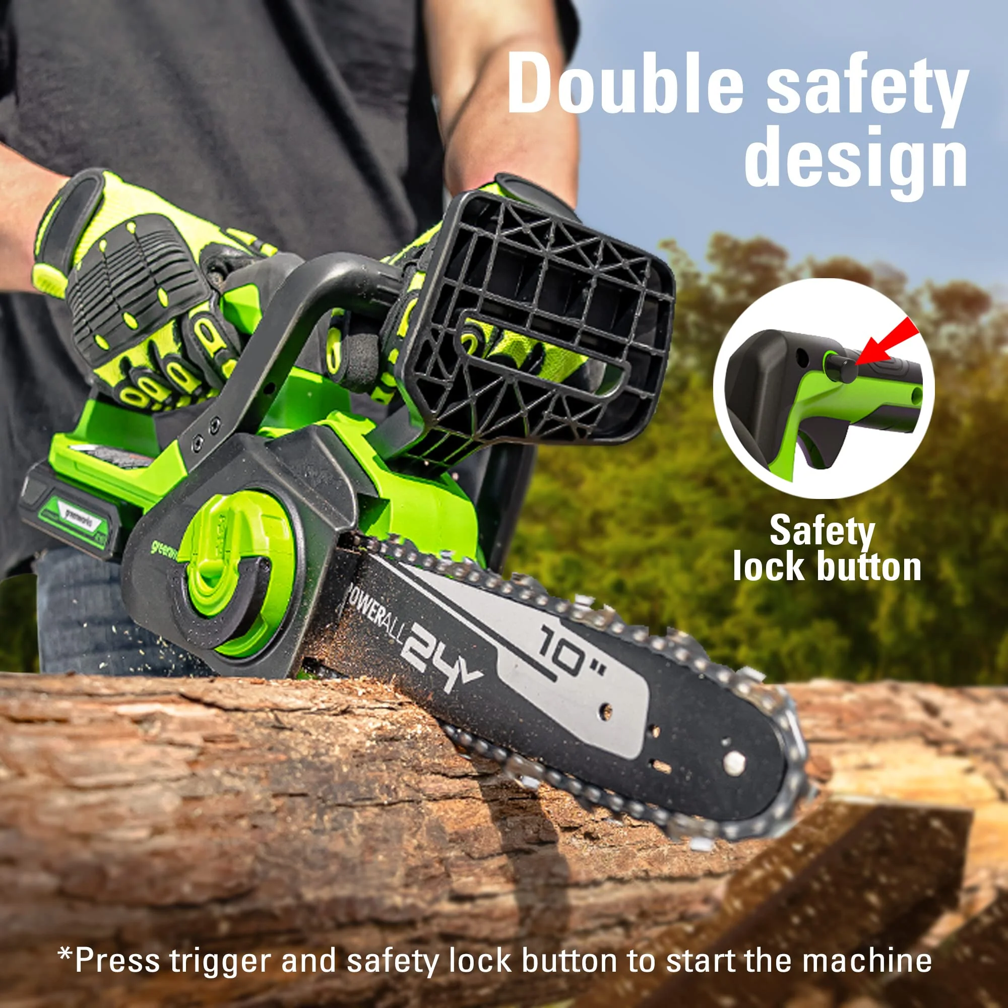 24V 10" Cordless Battery Chainsaw (Tool Only) - Image 4