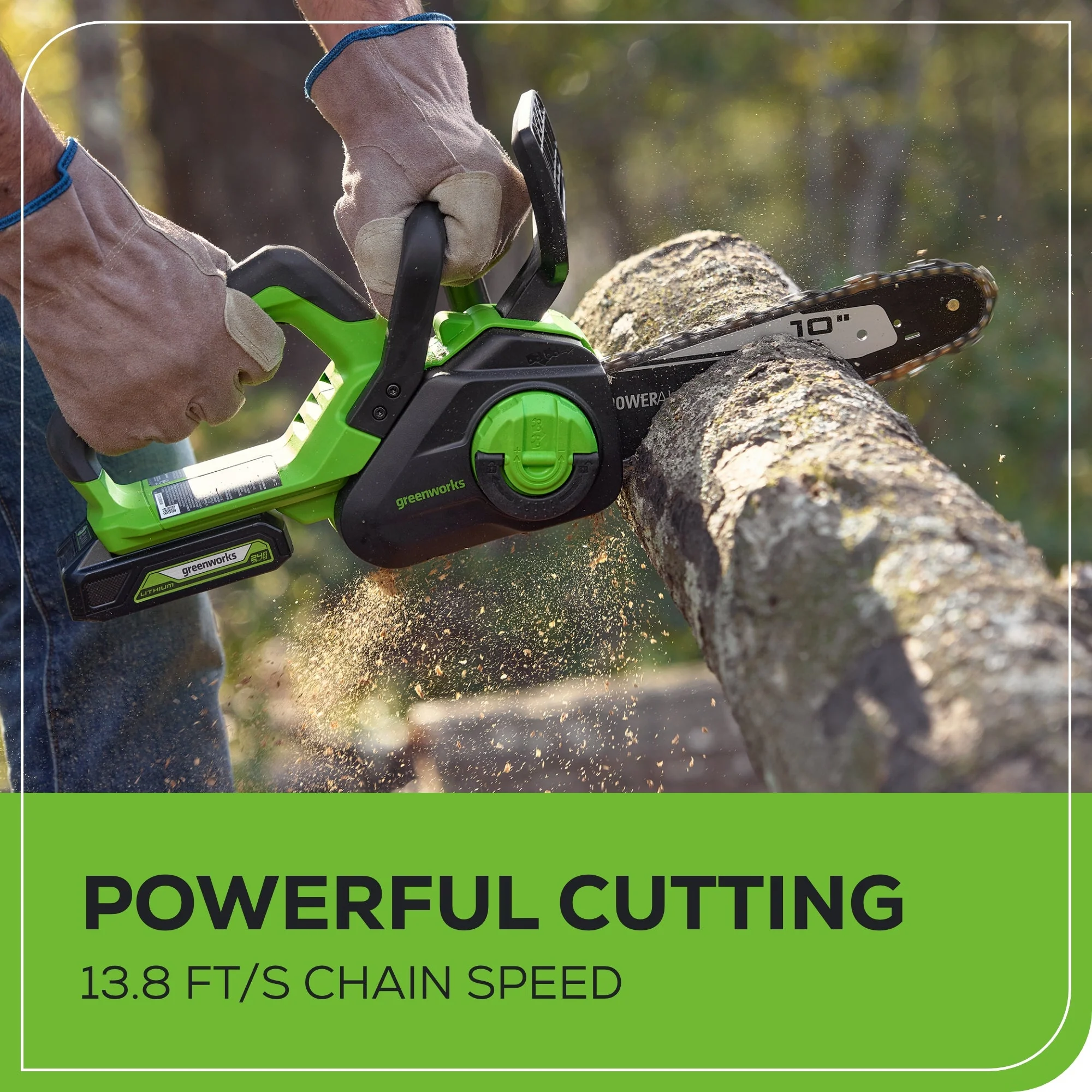 24V 10" Cordless Battery Chainsaw: 2.0 Ah USB Battery and Charger - Image 4