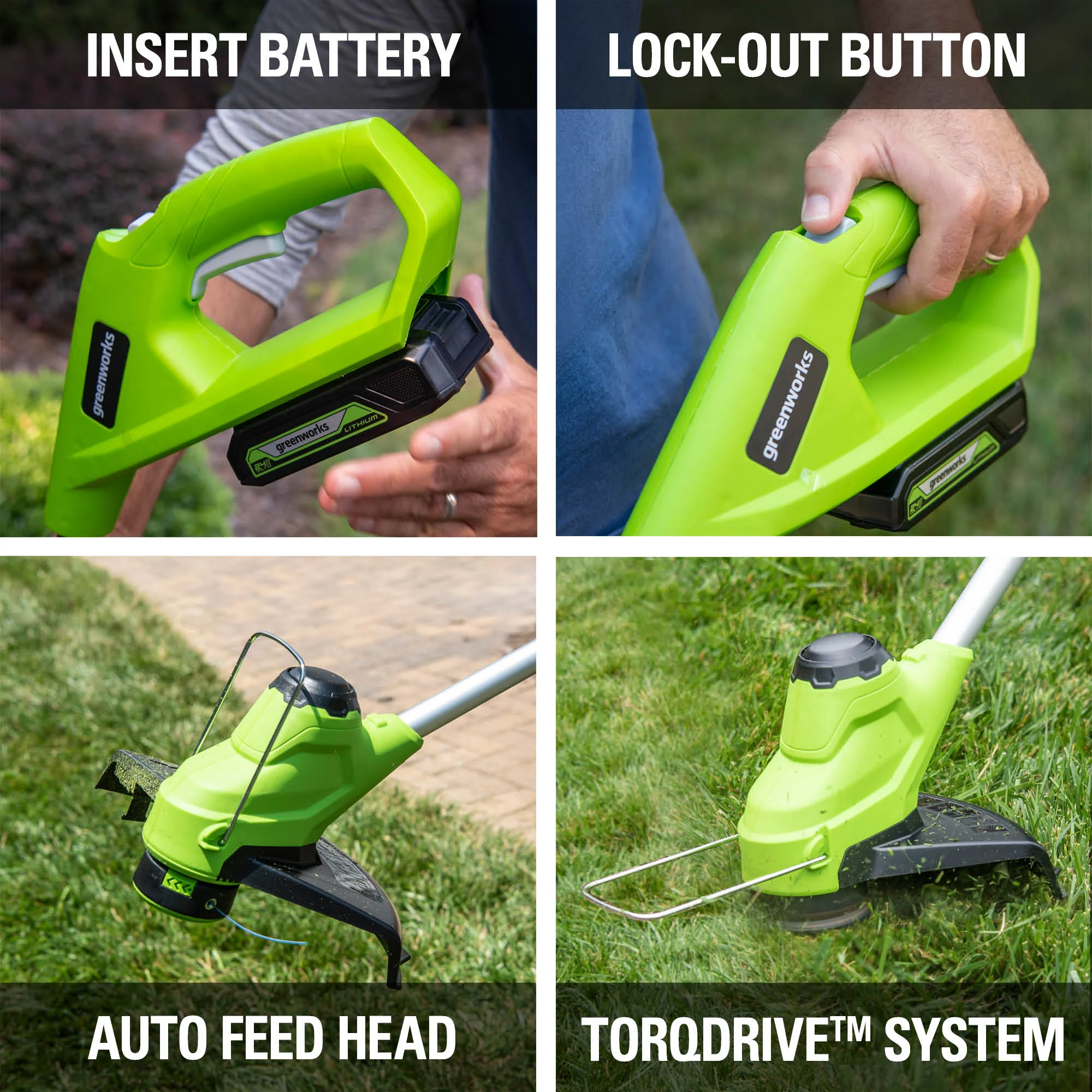 24V 10" Cordless Battery String Trimmer: 2.0 Ah Battery and Charger - Image 10