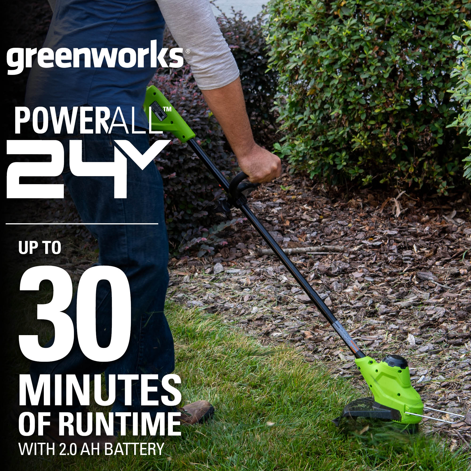 24V 10" Cordless Battery String Trimmer: 2.0 Ah Battery and Charger - Image 4