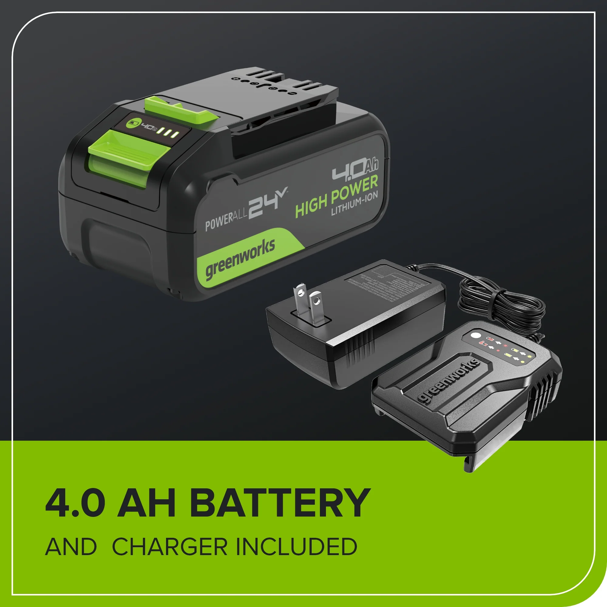 24V 12" Cordless Battery String Trimmer/Edger: 4.0 Ah Battery and Charger - Image 12