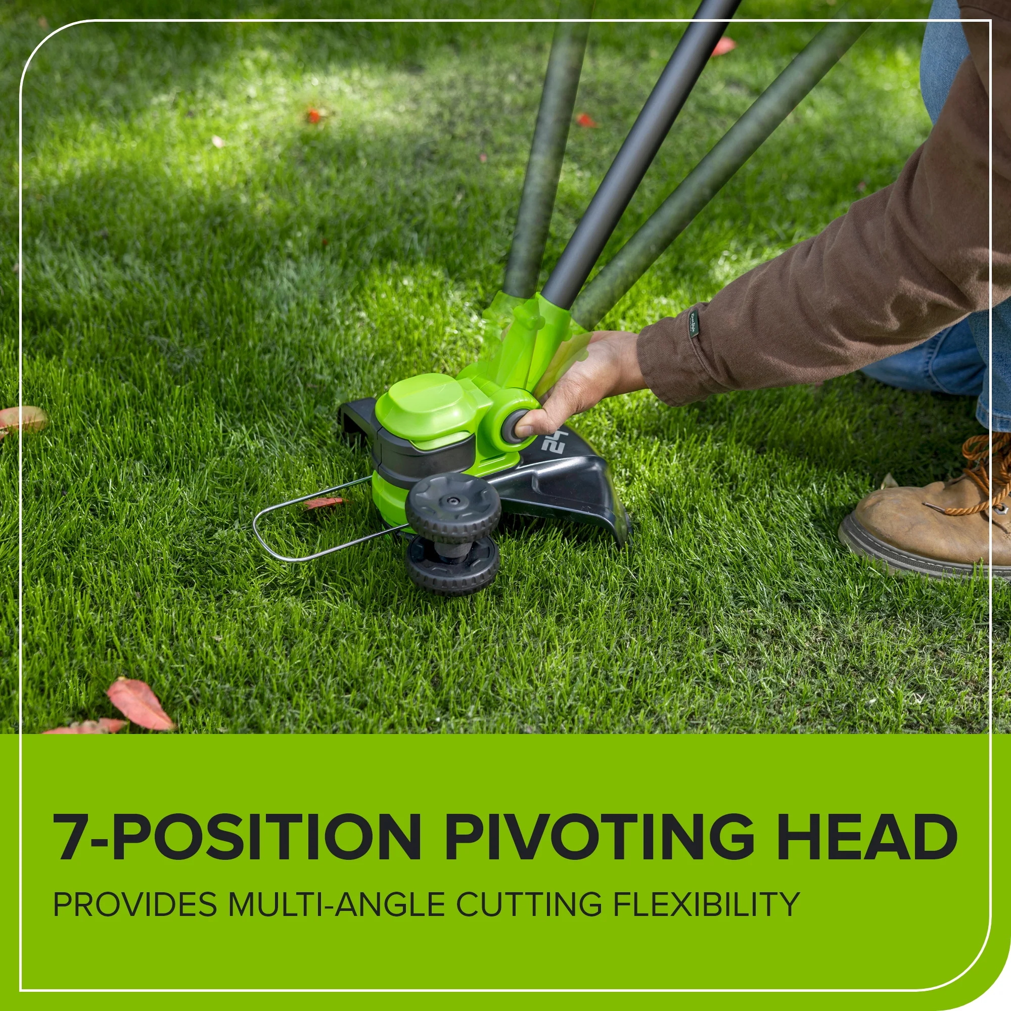 24V 12" Cordless Battery String Trimmer/Edger: 4.0 Ah Battery and Charger - Image 7
