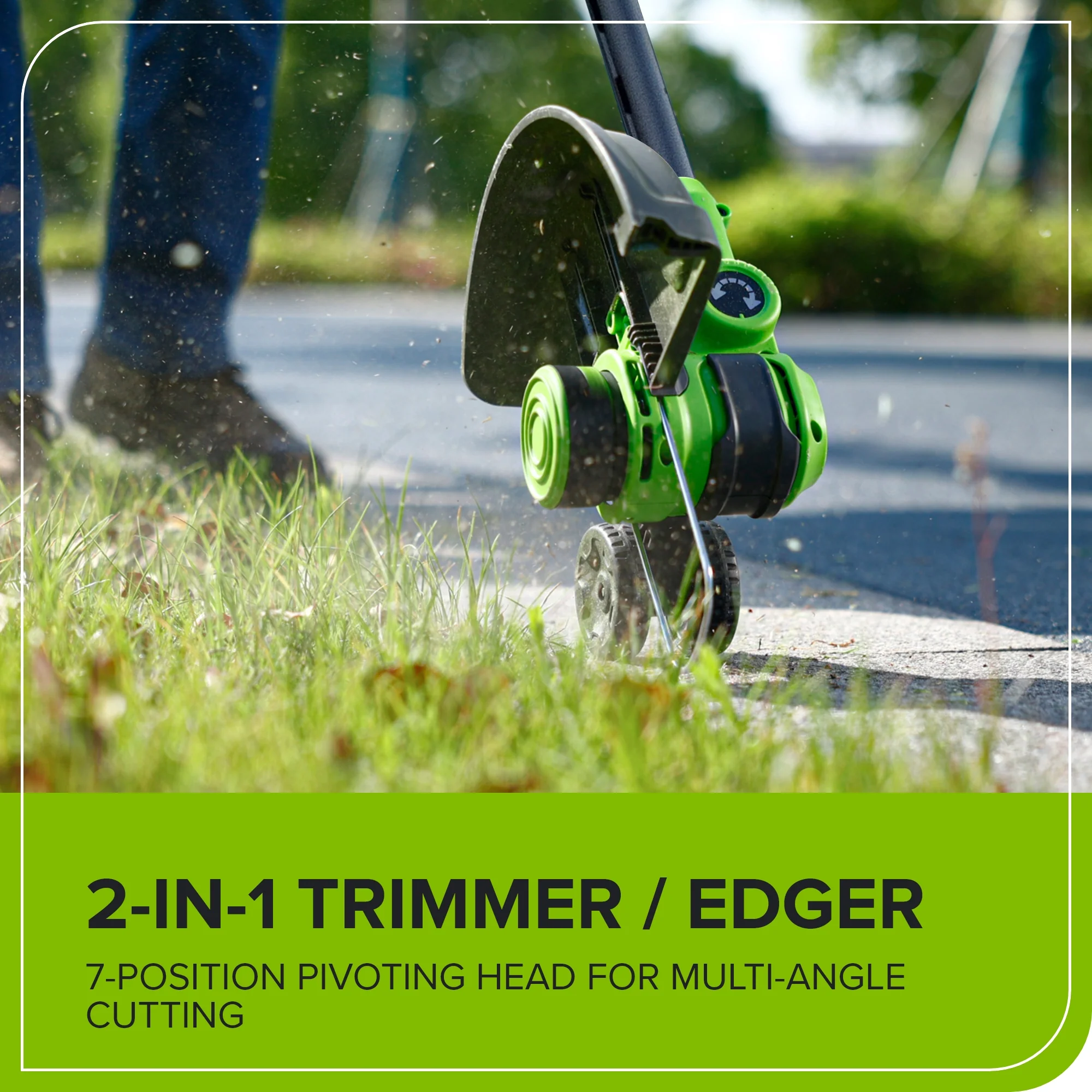 24V 12" Cordless Battery String Trimmer/Edger: 4.0 Ah Battery and Charger - Image 8