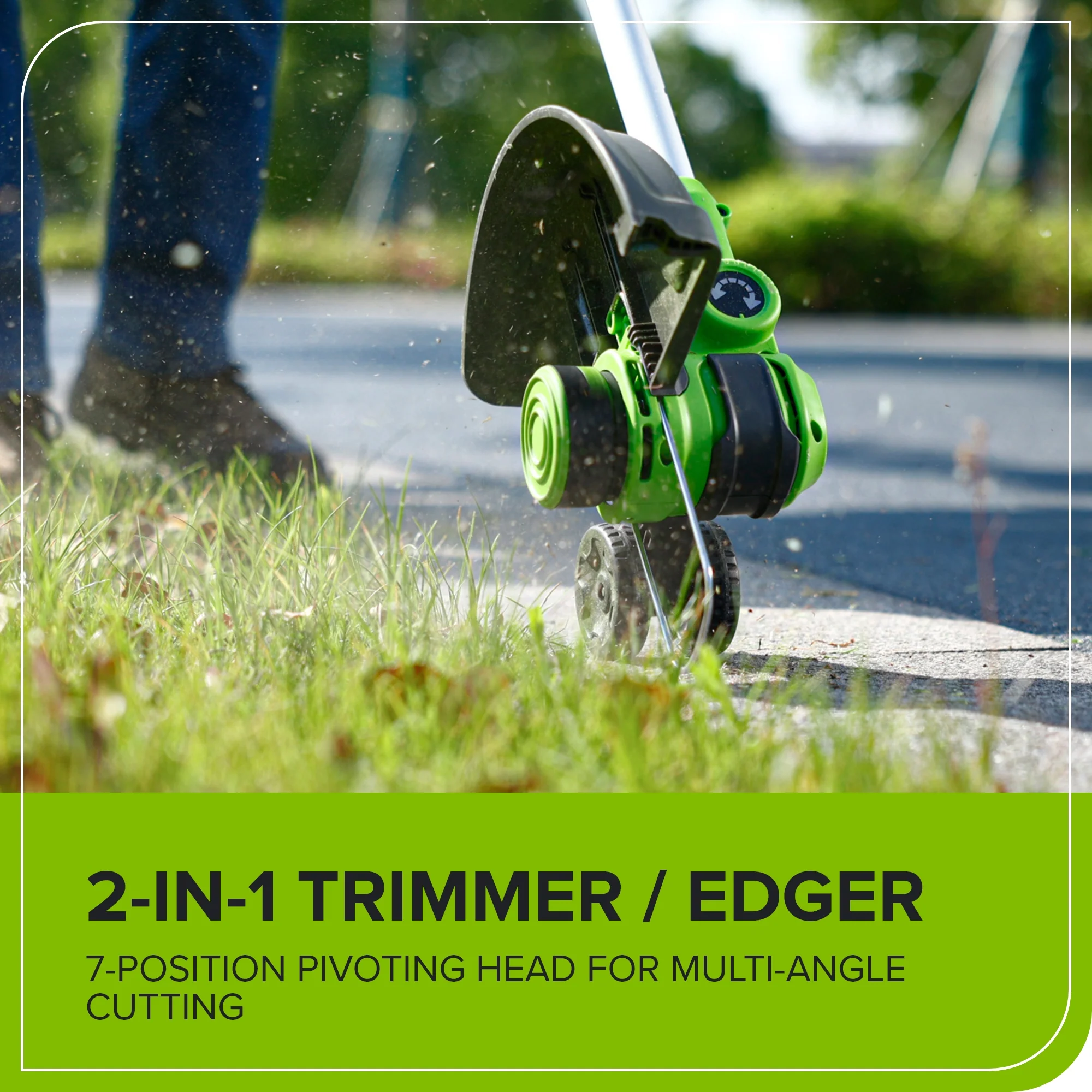 24V 12" Cordless Battery String Trimmer/Edger and 320CFM Leaf Blower Combo Kit w/ 2.0Ah Battery and Charger - Image 10