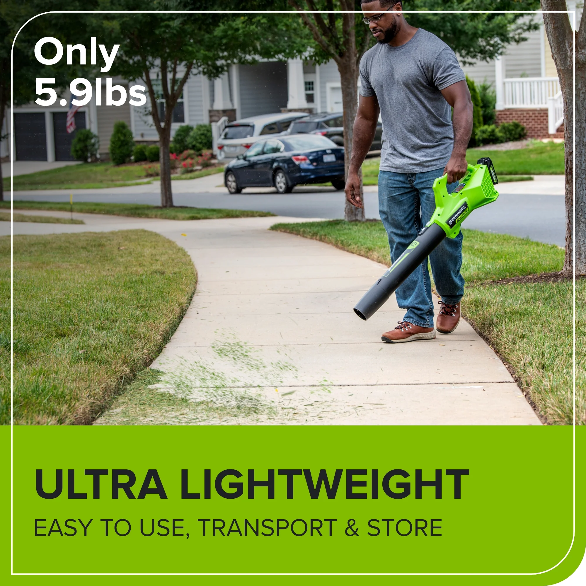 24V 12" Cordless Battery String Trimmer/Edger and 320CFM Leaf Blower Combo Kit w/ 2.0Ah Battery and Charger - Image 5