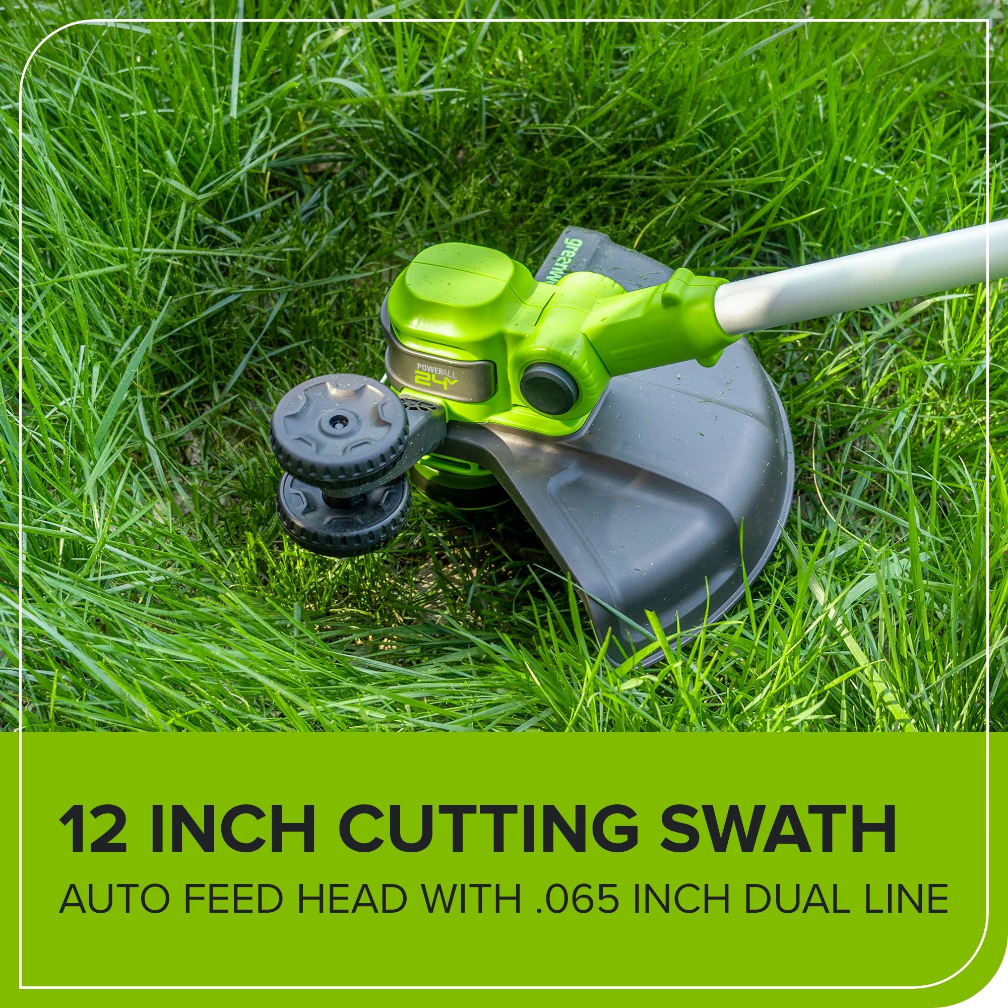 24V 12" Cordless Battery String Trimmer/Edger and 320CFM Leaf Blower Combo Kit w/ 2.0Ah Battery and Charger - Image 9