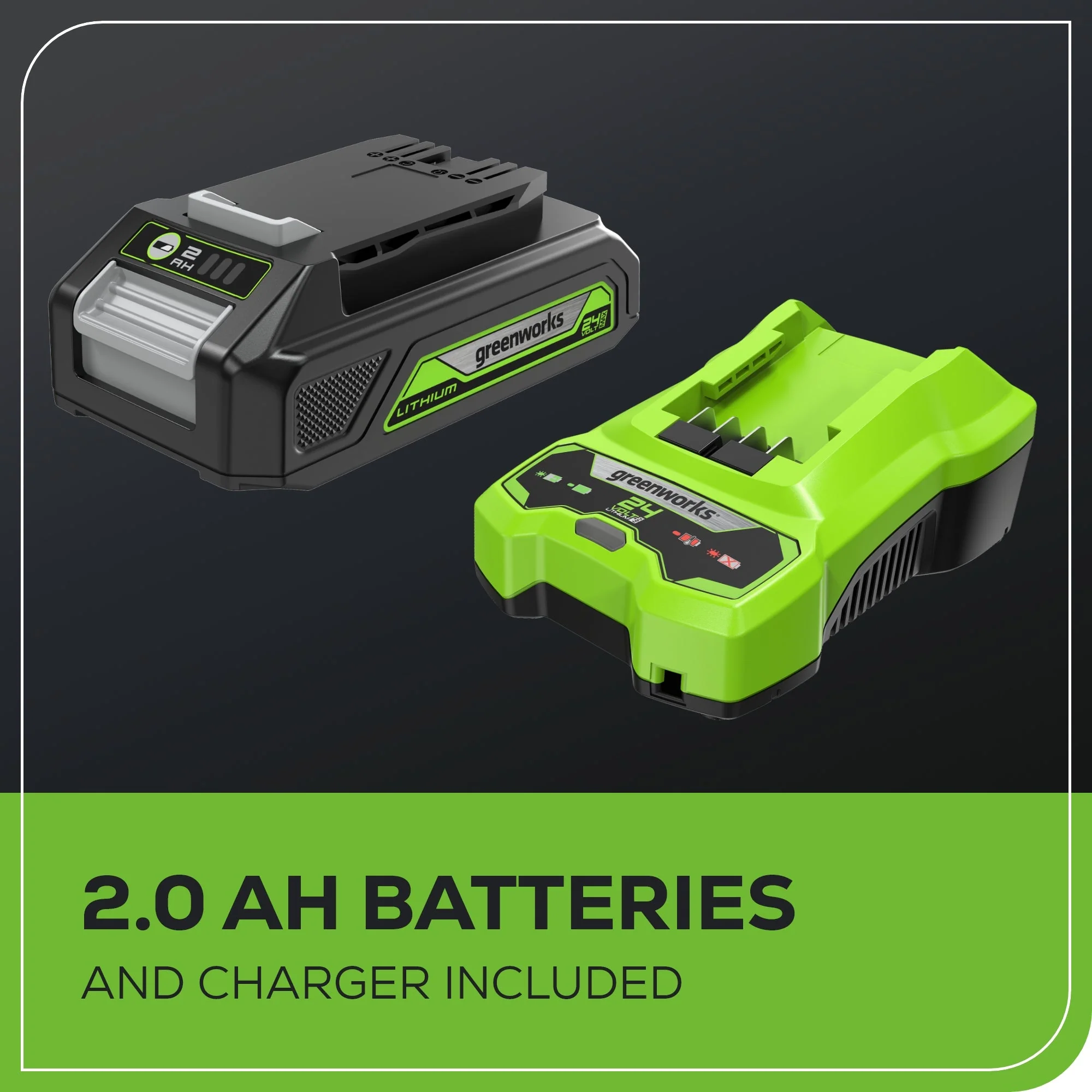 24V 12" Cordless Battery String Trimmer and Edger: 2.0 Ah USB Battery and Charger - Image 10