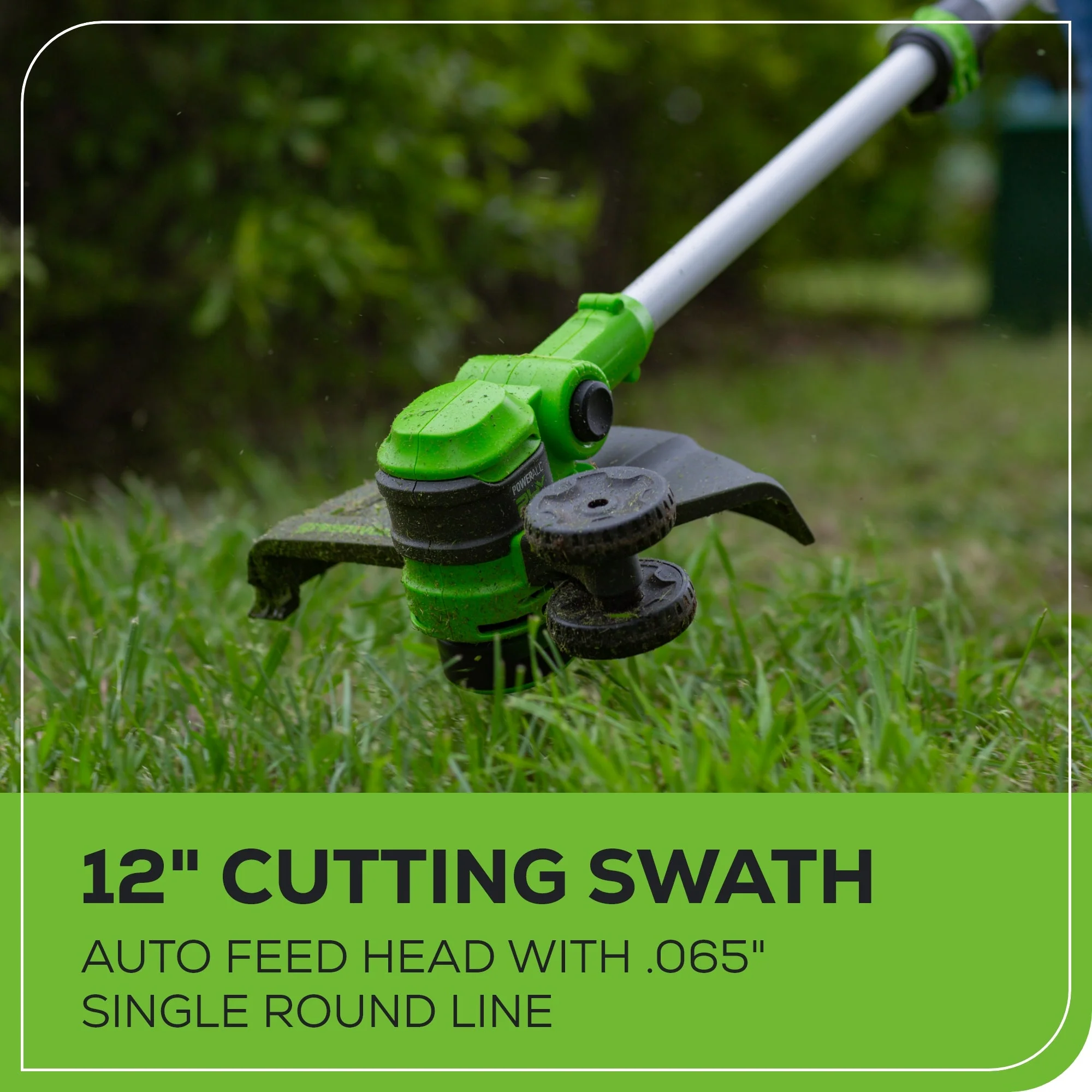 24V 12" Cordless Battery String Trimmer and Edger: 2.0 Ah USB Battery and Charger - Image 5