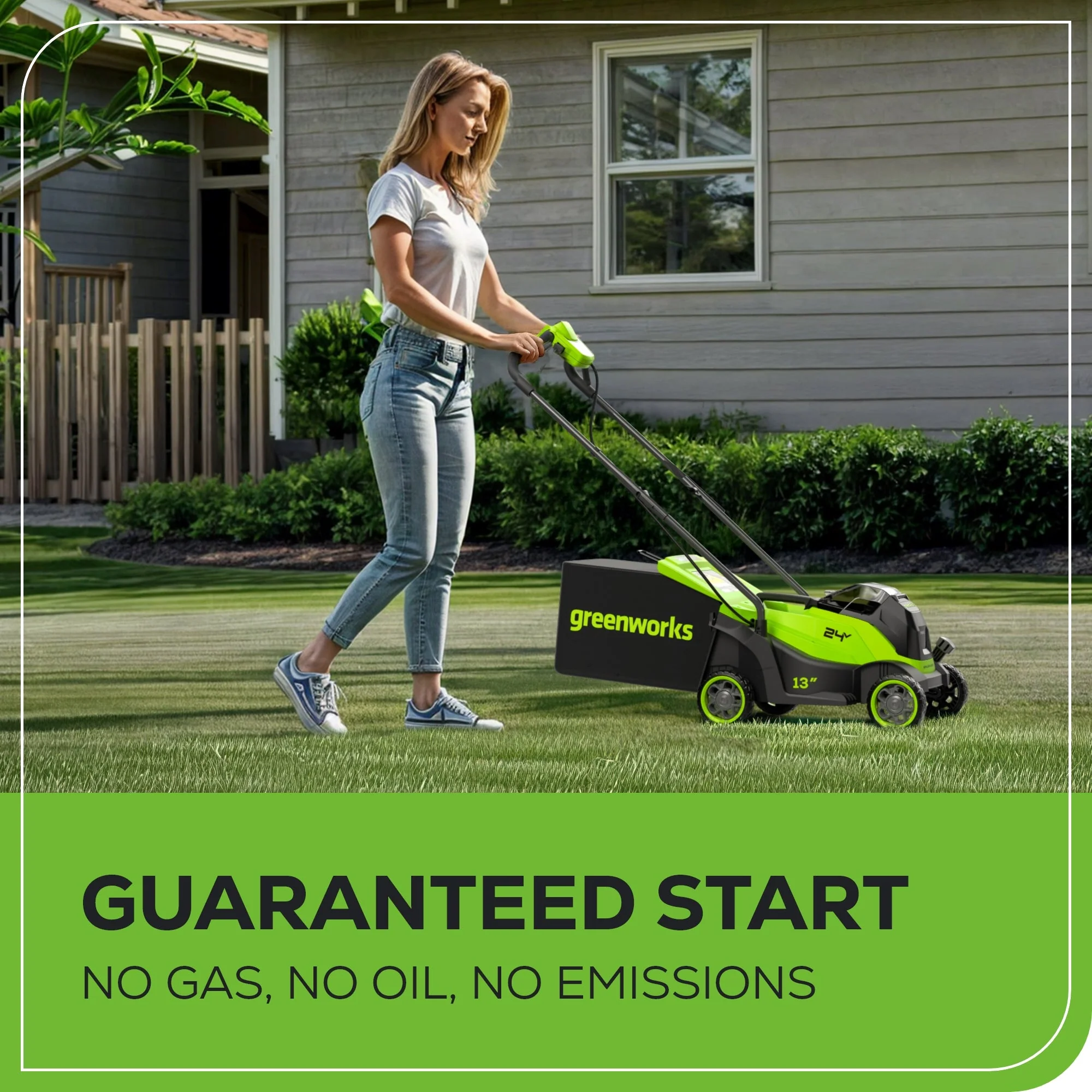 24V 13" Cordless Battery Brushless Push Lawn Mower: 4.0 Ah Battery and Charger - Image 6