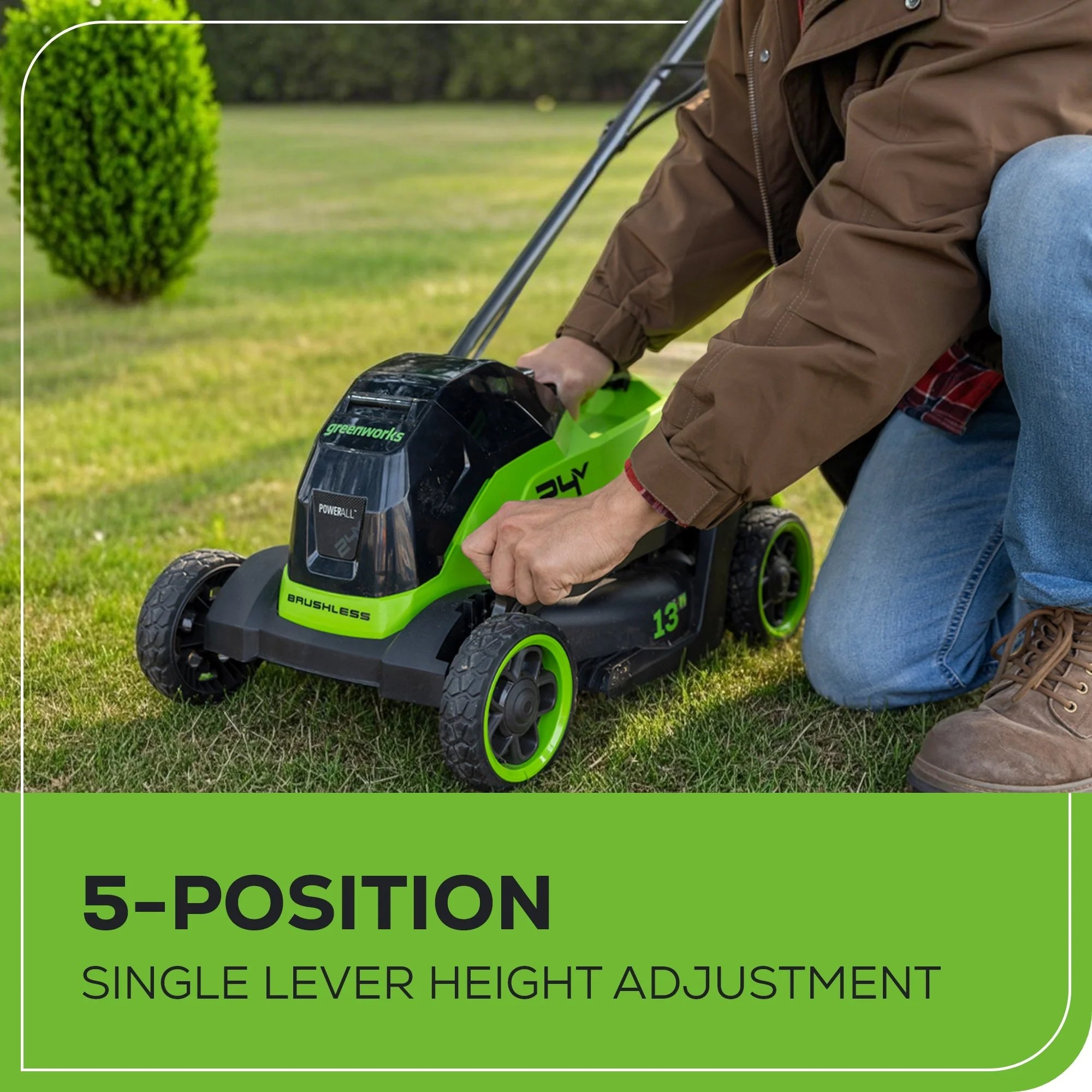24V 13" Cordless Battery Brushless Push Lawn Mower: 4.0 Ah Battery and Charger - Image 8