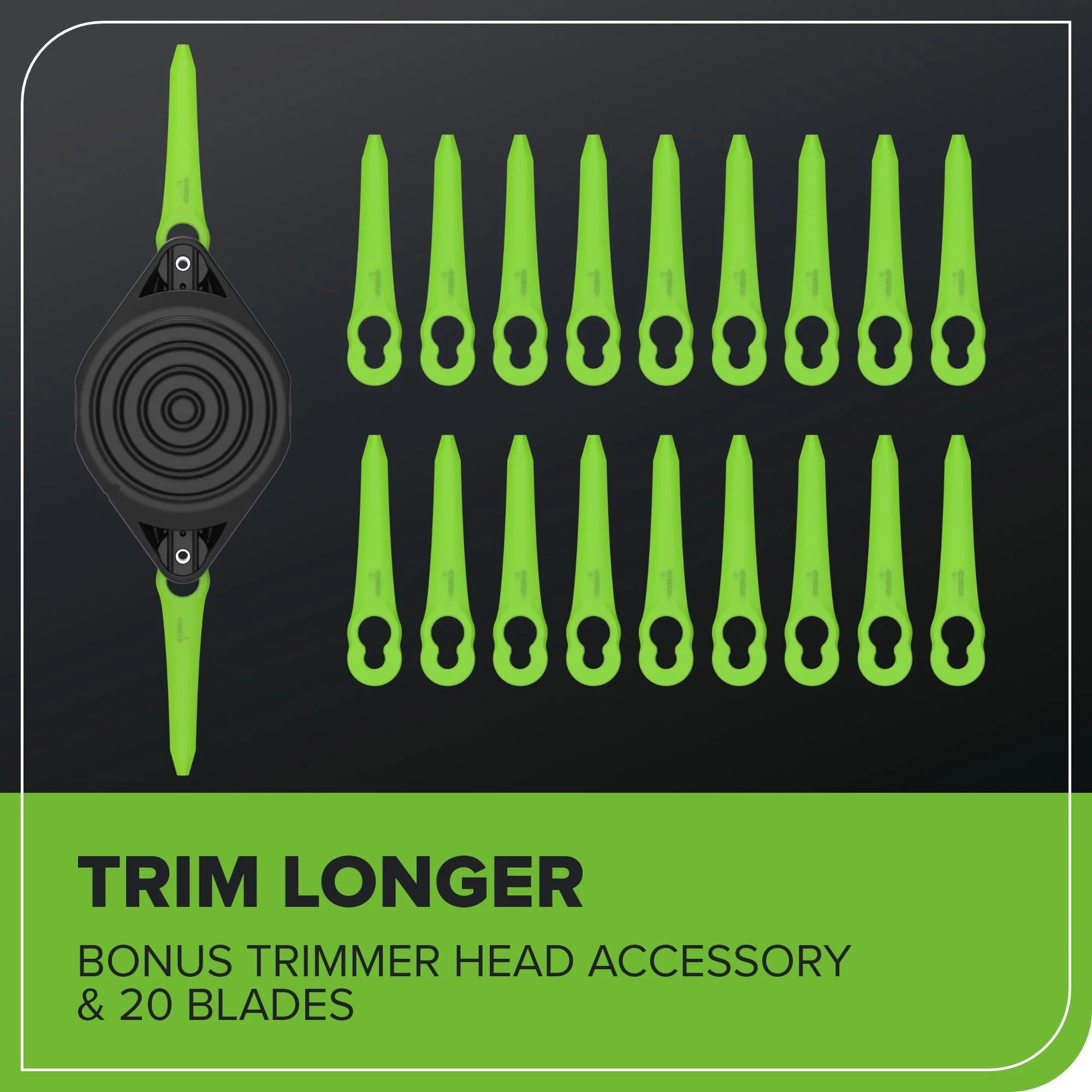 24V 13" Cordless Battery String Trimmer/Edger, 20PC Blades (Tool Only) - Image 6