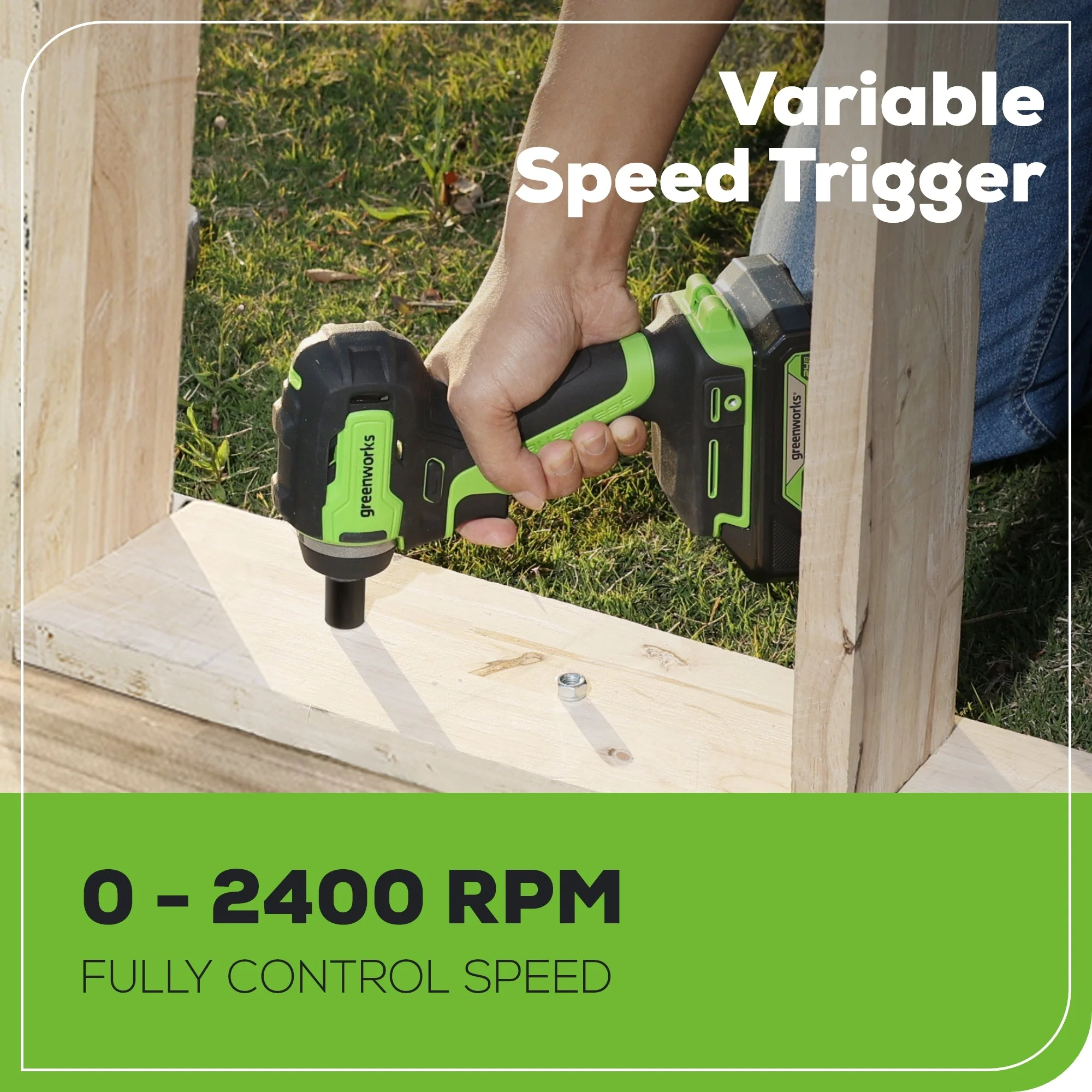 24V 3/8" Cordless Battery Impact Wrench: 2.0 Ah Battery and Charger - Image 7