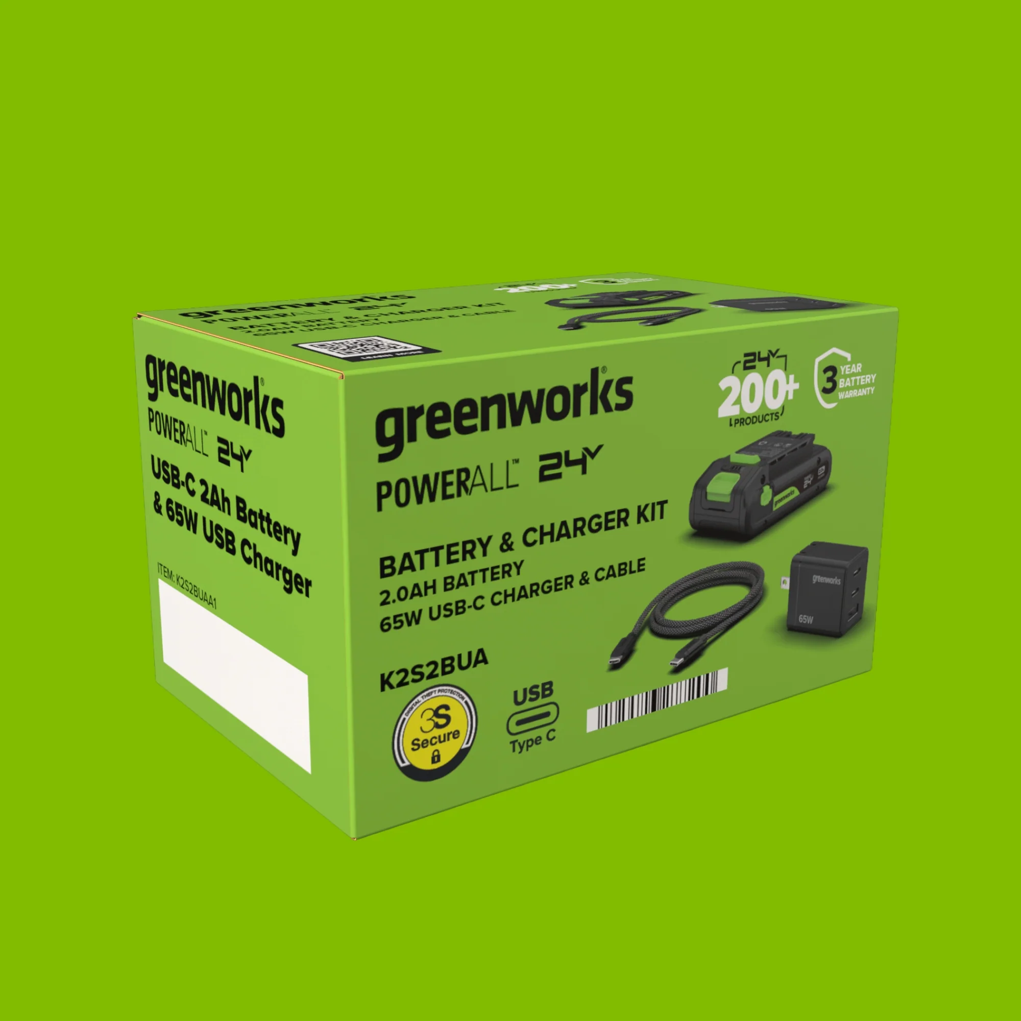 24V PowerAll Battery and Charger Kit, with 2.0 Ah Battery, Ultra-Fast 65W USB-C Charging Block, and Cable - Image 7