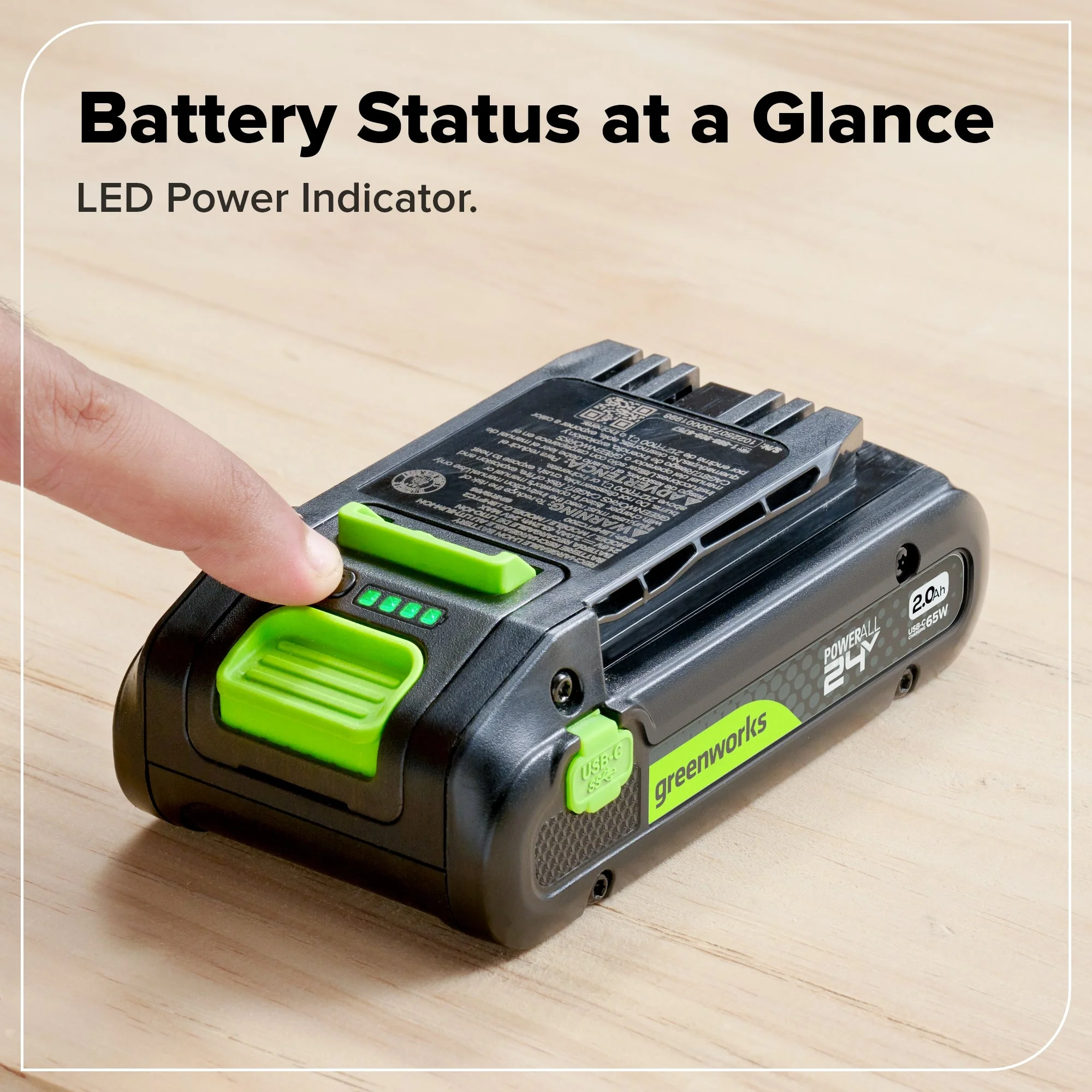 24V 2.0 Ah Battery with Bi-Directional USB-C Port - Image 6