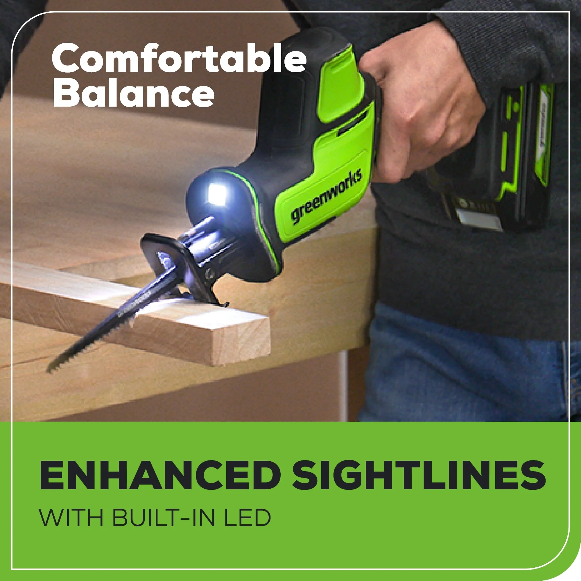 24V 1" One-Handed Compact Reciprocating Saw: 2.0 Ah Battery and Charger - Image 5