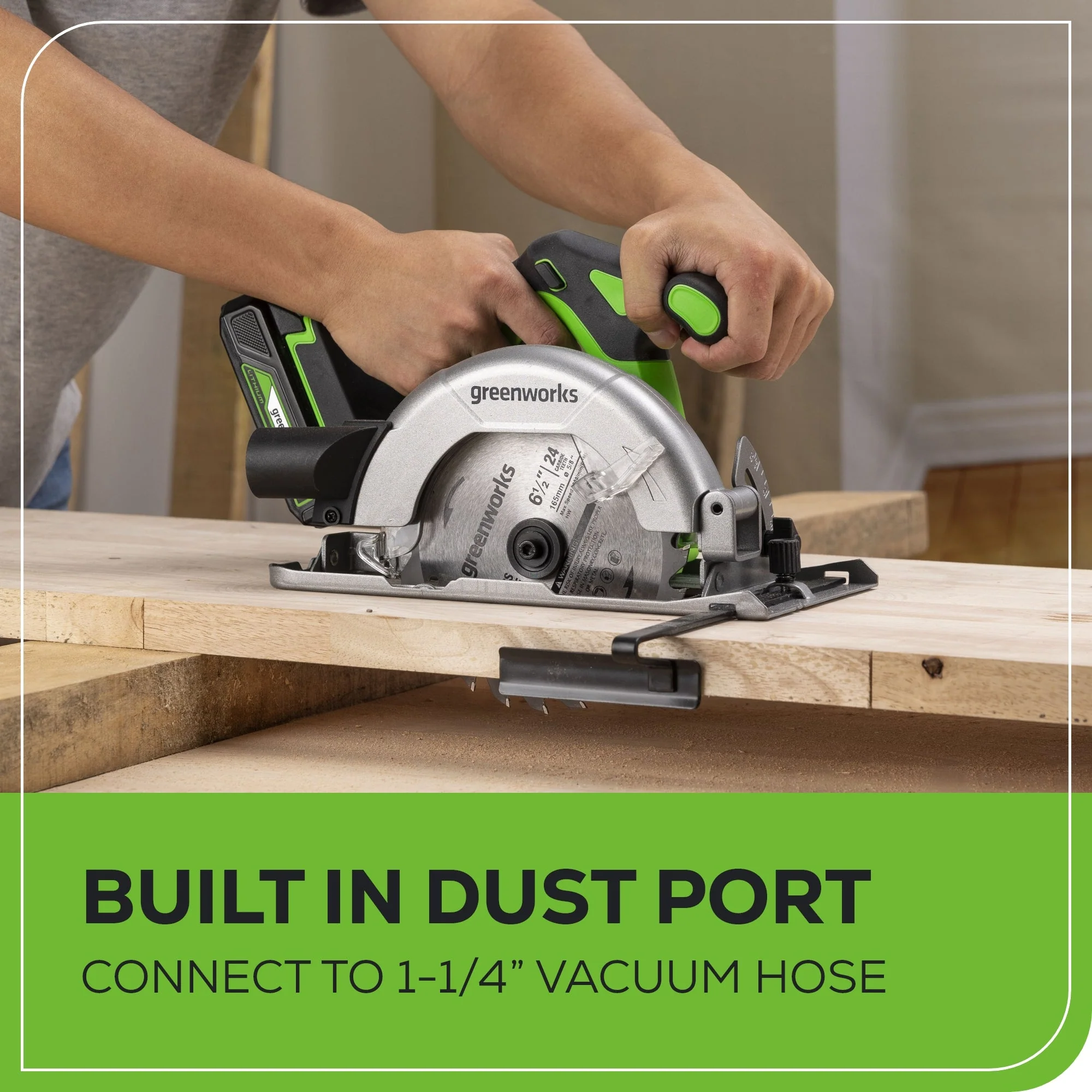 24V Cordless Battery†6.5'' Circular Saw: 2.0 Ah Battery and Charger - Image 5
