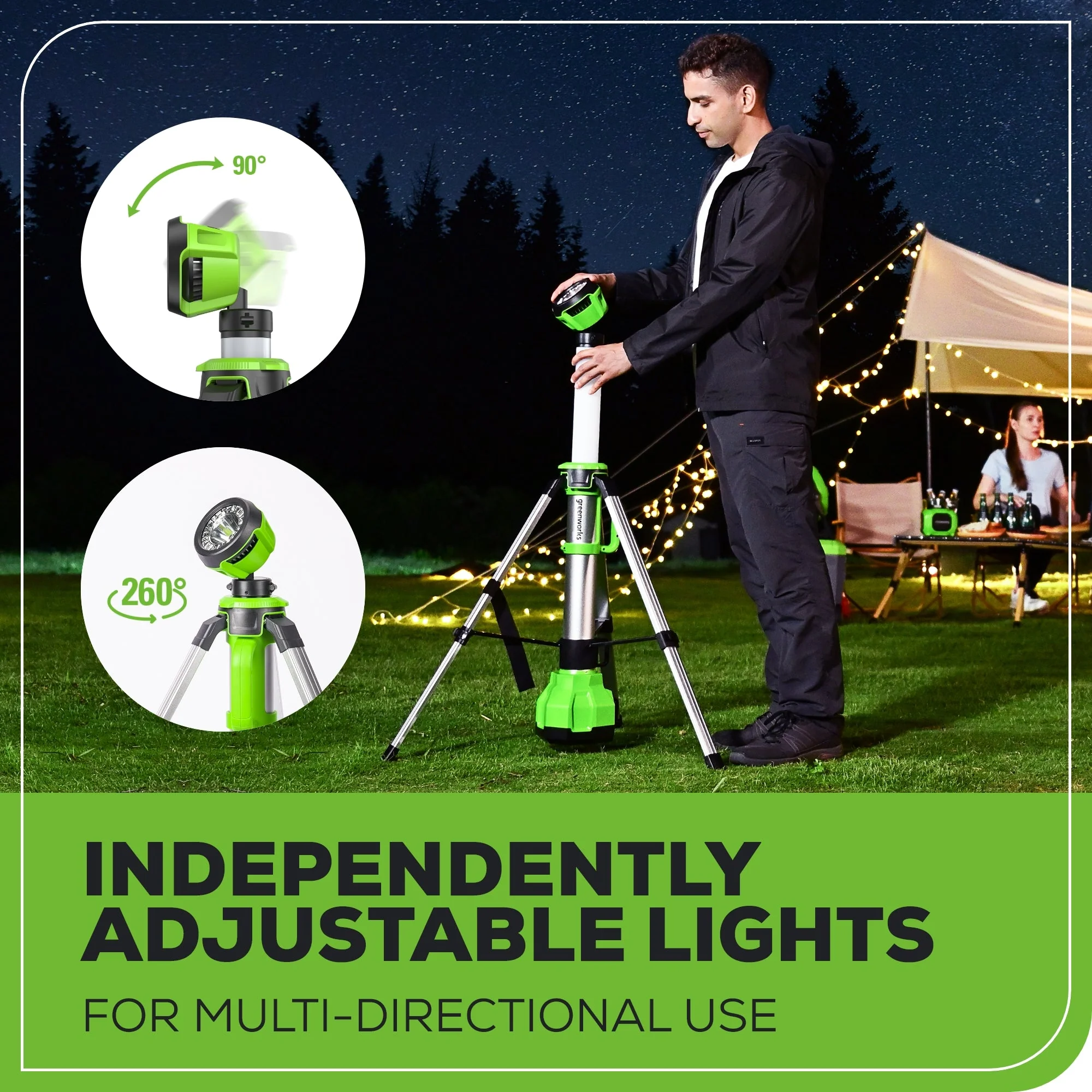 24V Cordless Battery 2-in-1 Standing Light Kit: 2.0 Ah Battery and Charger - Image 5
