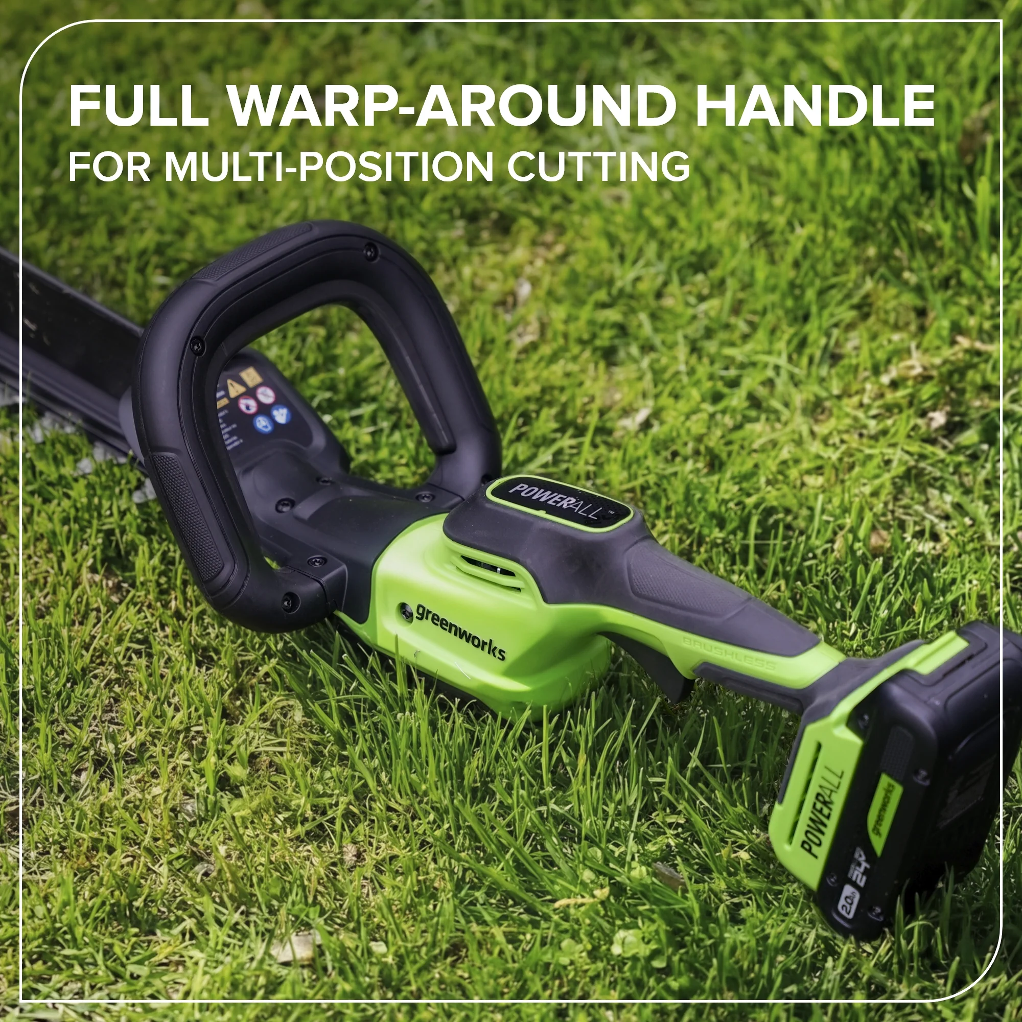 24V 20" Brushless (1.1" Cutting Capacity) Hedge Trimmer: 2.0Ah Battery and 30W Charger - Image 6