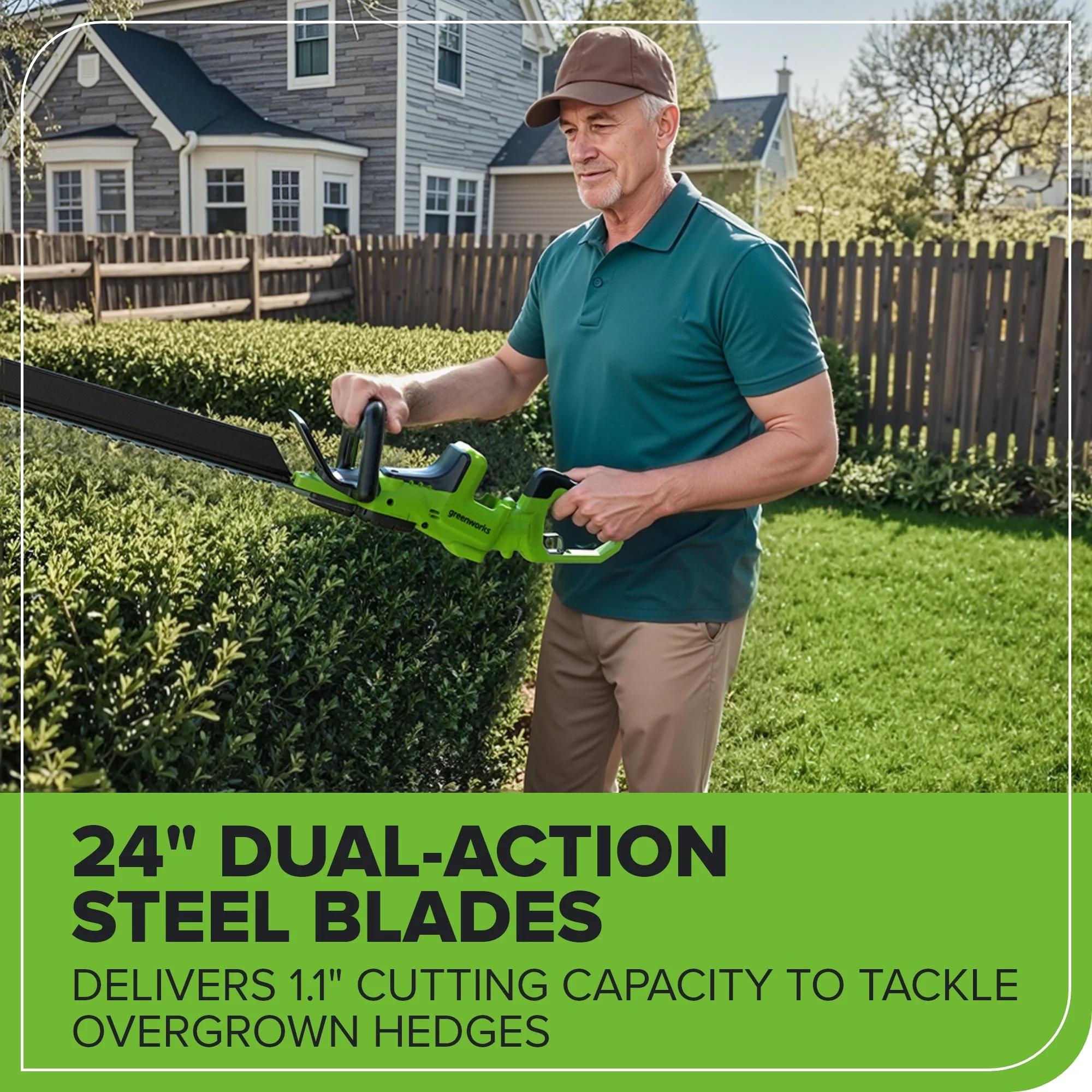 24V 24" Cordless Battery Hedge Trimmer (Tool Only) - Image 8