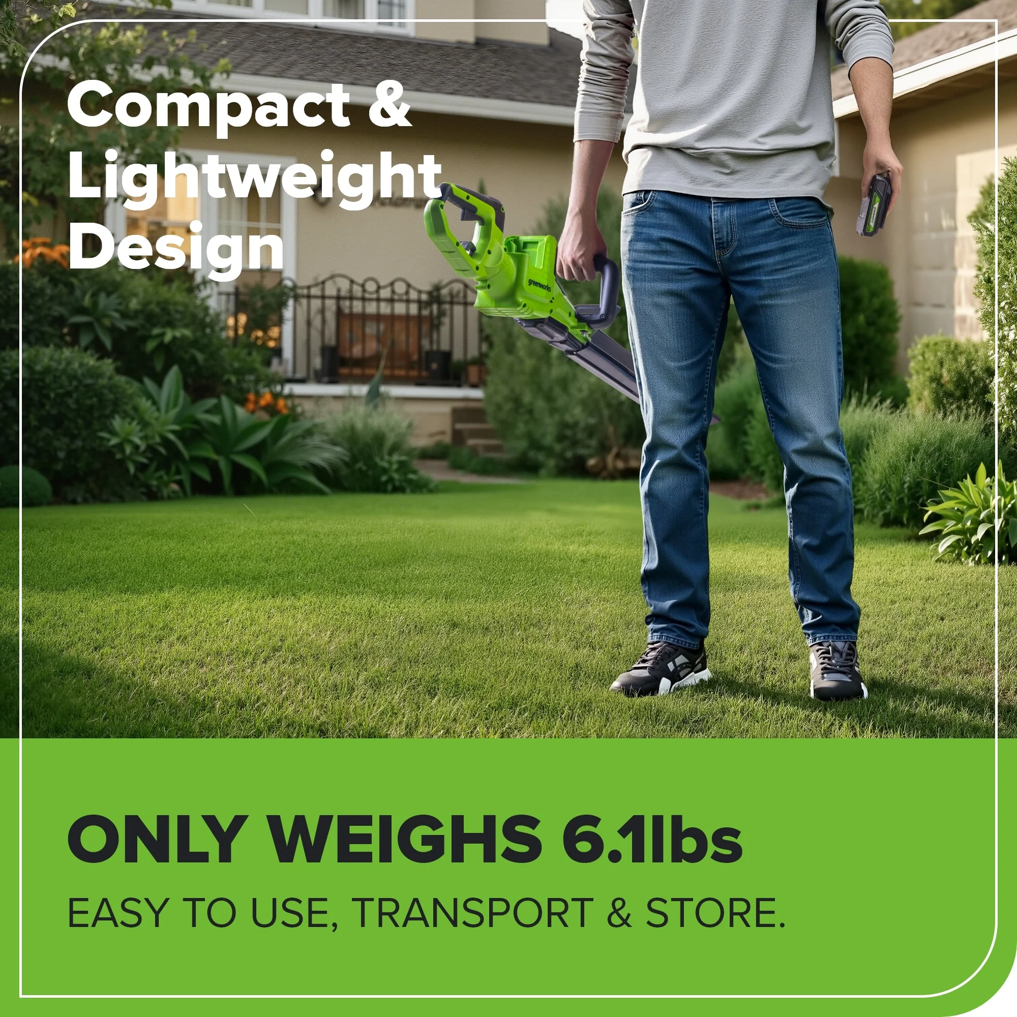 24V 24" Cordless Battery Hedge Trimmer: 2.0 Ah Battery and 2A Charger - Image 6