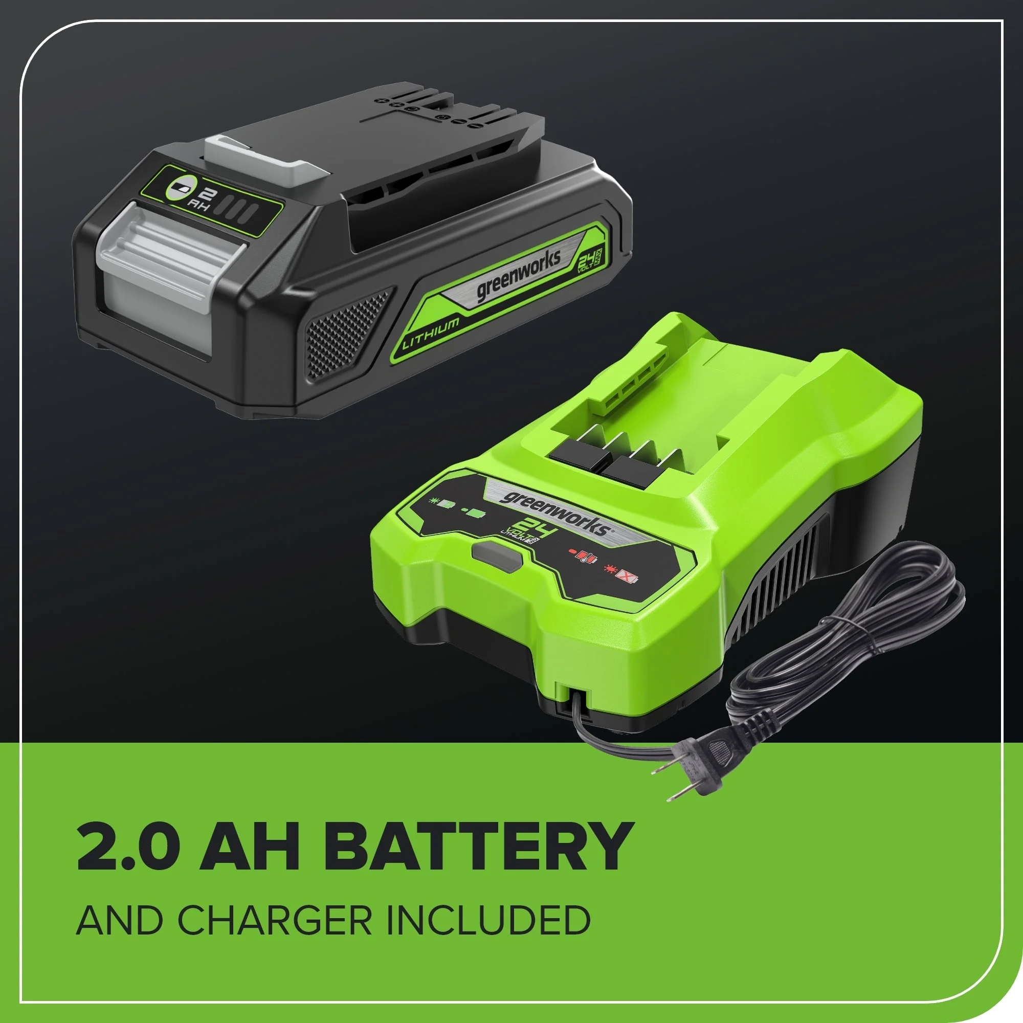 24V 24" Cordless Battery Hedge Trimmer: 2.0 Ah Battery and 2A Charger - Image 8