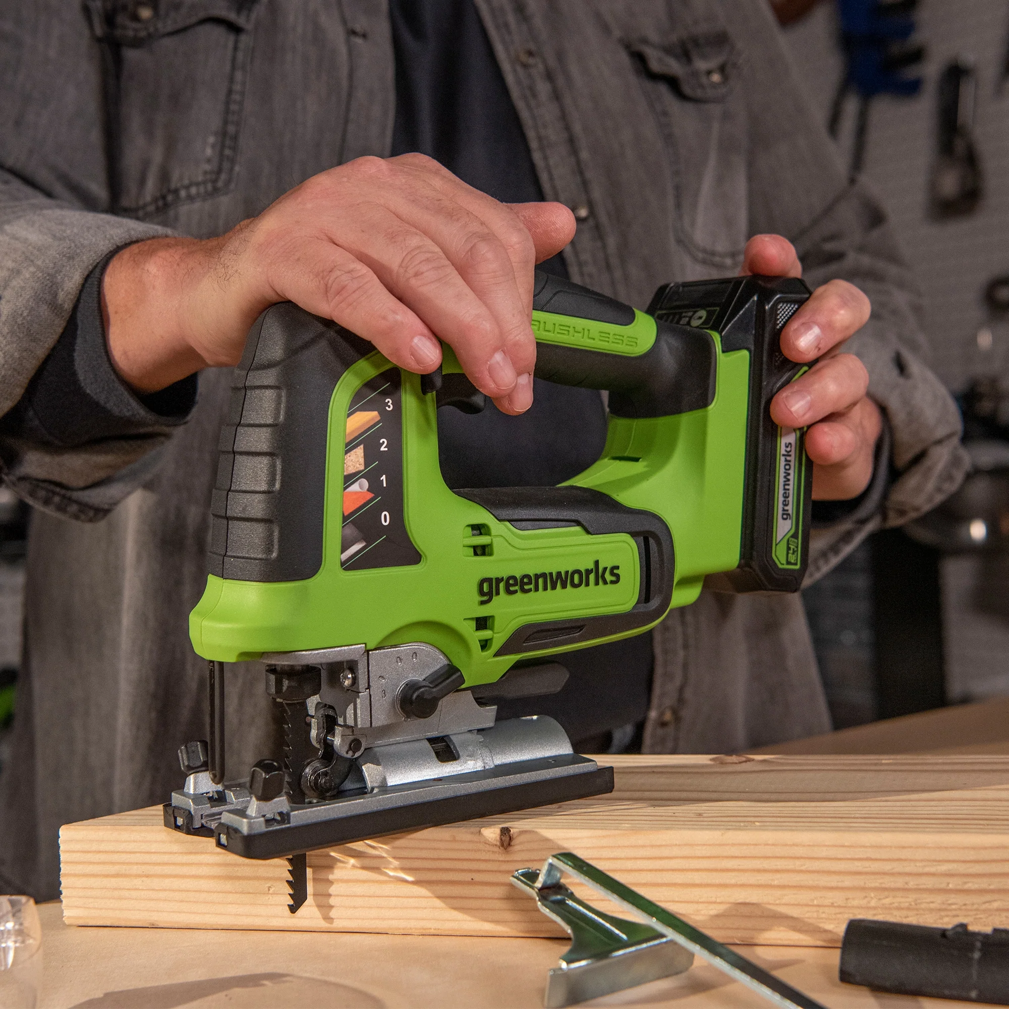 24V PowerAll Jigsaw with Blade, Dust Port Adapter, and Tube Adapter - Image 2