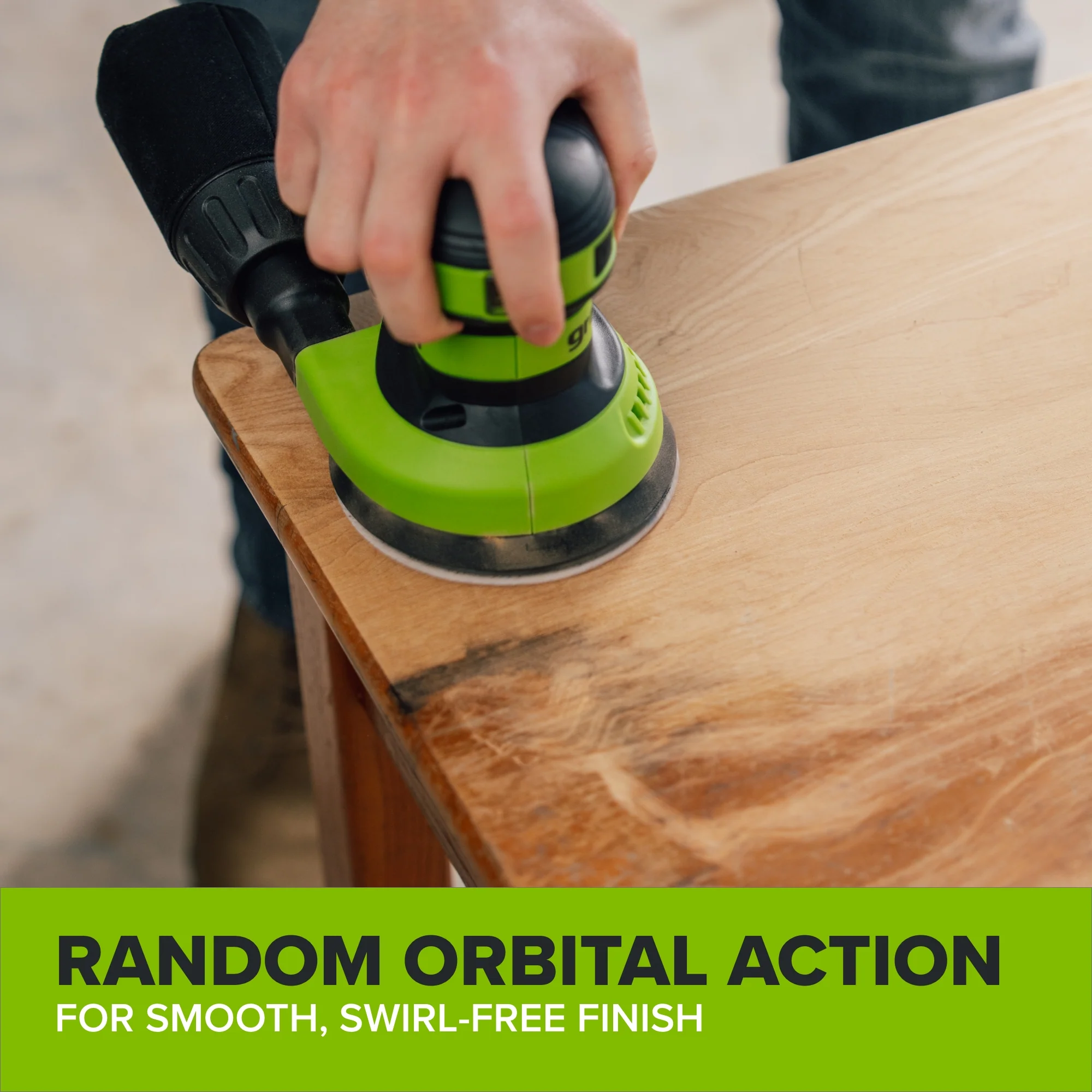 24V PowerAll Orbital Sander, Tool Only, with (3) Pieces of 80 Grit Sanding Paper - Image 10