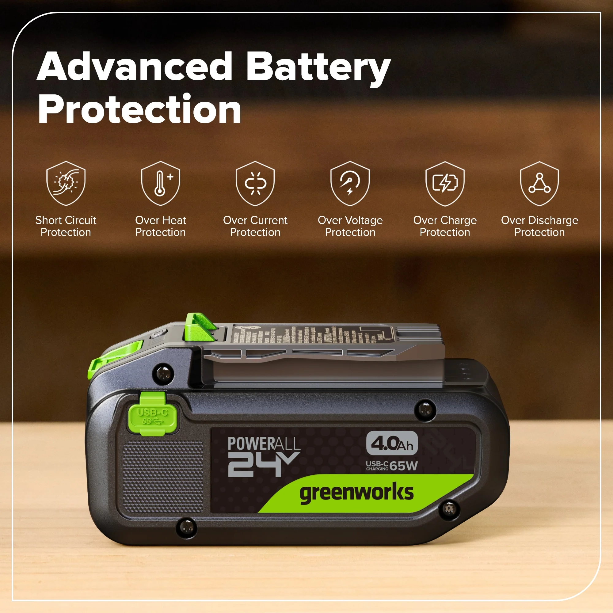 24V 4.0 Ah 21700 Battery with Bi-Directional USB-C Port - Image 3