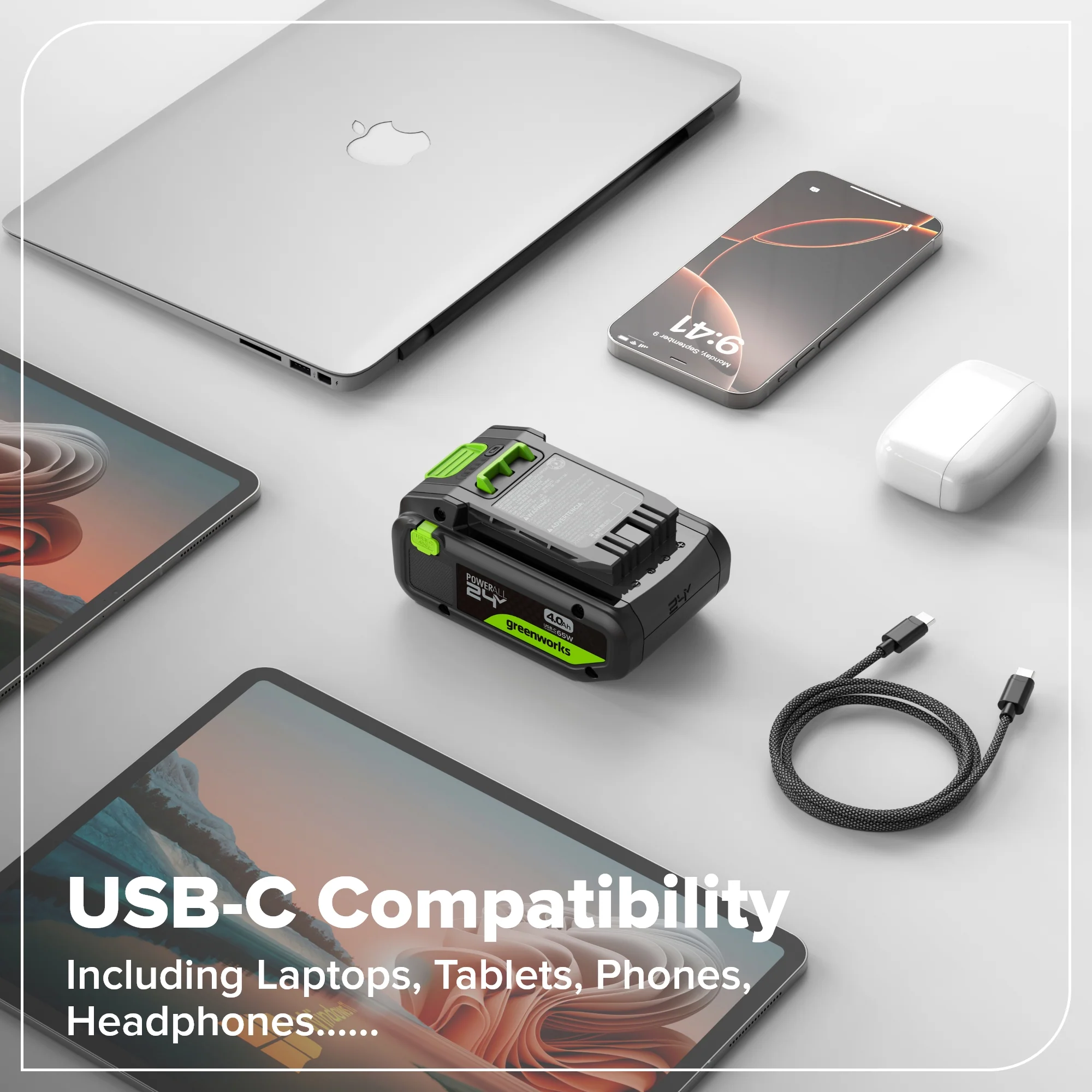 24V 4.0 Ah 21700 Battery with Bi-Directional USB-C Port - Image 6
