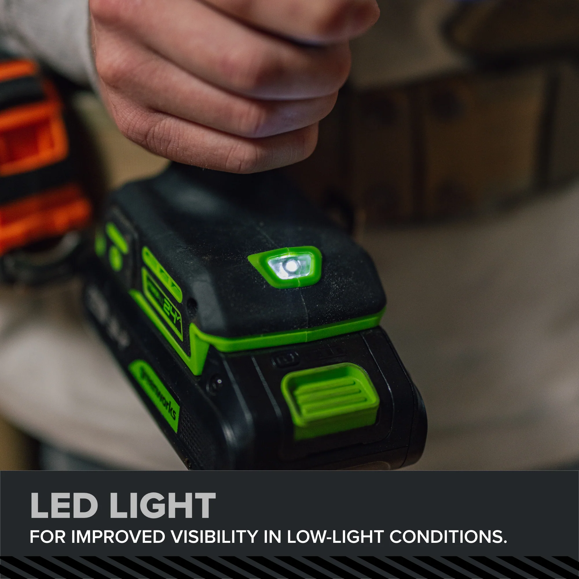 24V PowerAll Pro 1,350 in-lb 1/2" Hammer Drill, with 2.0 Ah Battery, 65W Charger, Belt Clip, and Auxiliary Handle - Image 16