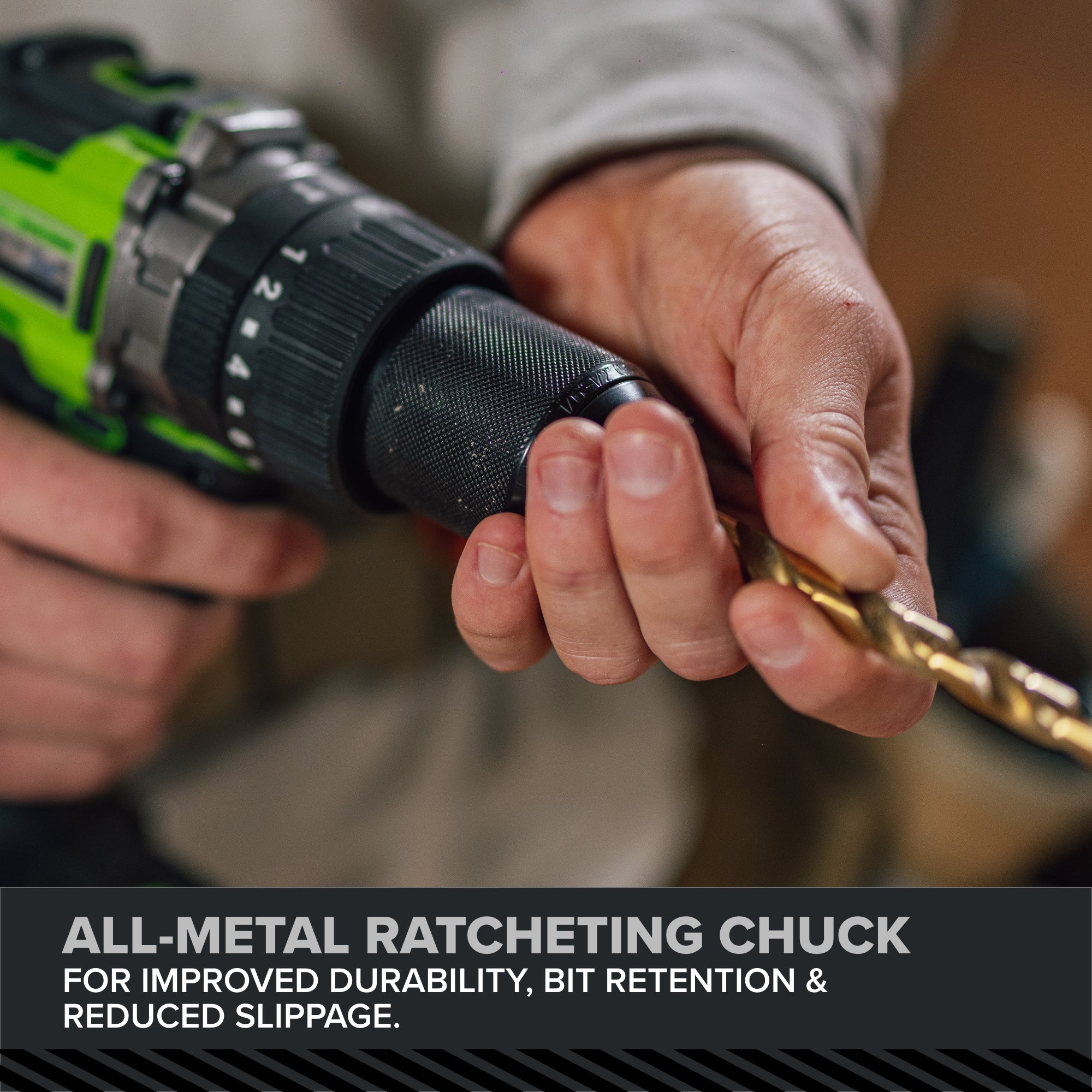 24V PowerAll Pro 1,350 in-lb 1/2" Hammer Drill, with 2.0 Ah Battery, 65W Charger, Belt Clip, and Auxiliary Handle - Image 17