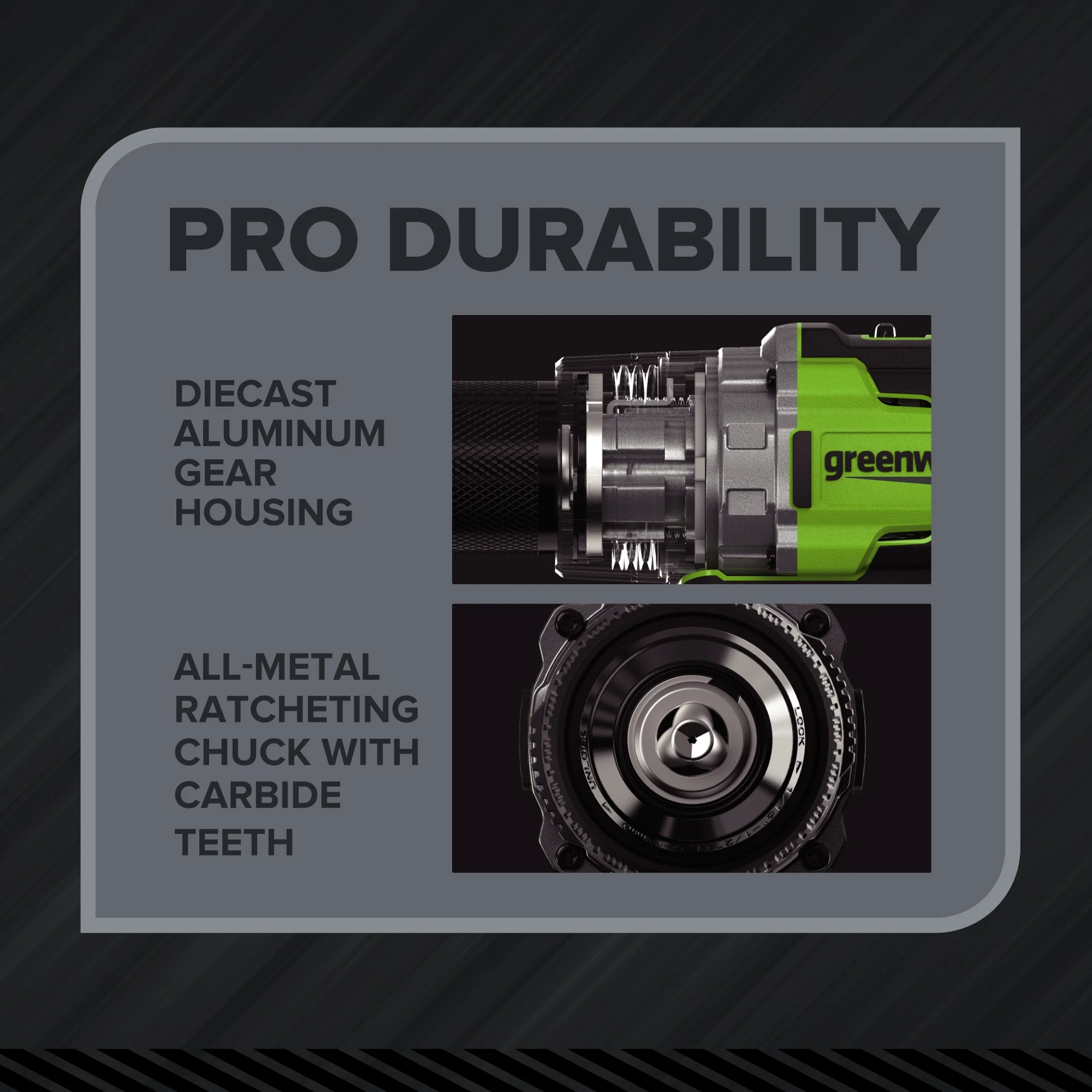 24V PowerAll Pro 1,350 in-lb 1/2" Hammer Drill, with 2.0 Ah Battery, 65W Charger, Belt Clip, and Auxiliary Handle - Image 9