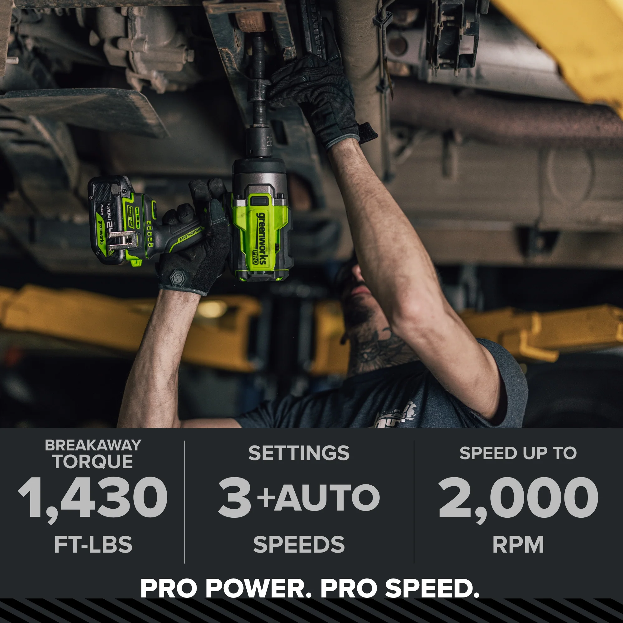 24V PowerAll Pro 1,430 ft-lb Breakaway Torque 1/2" Impact Wrench, Tool Only - Image 7