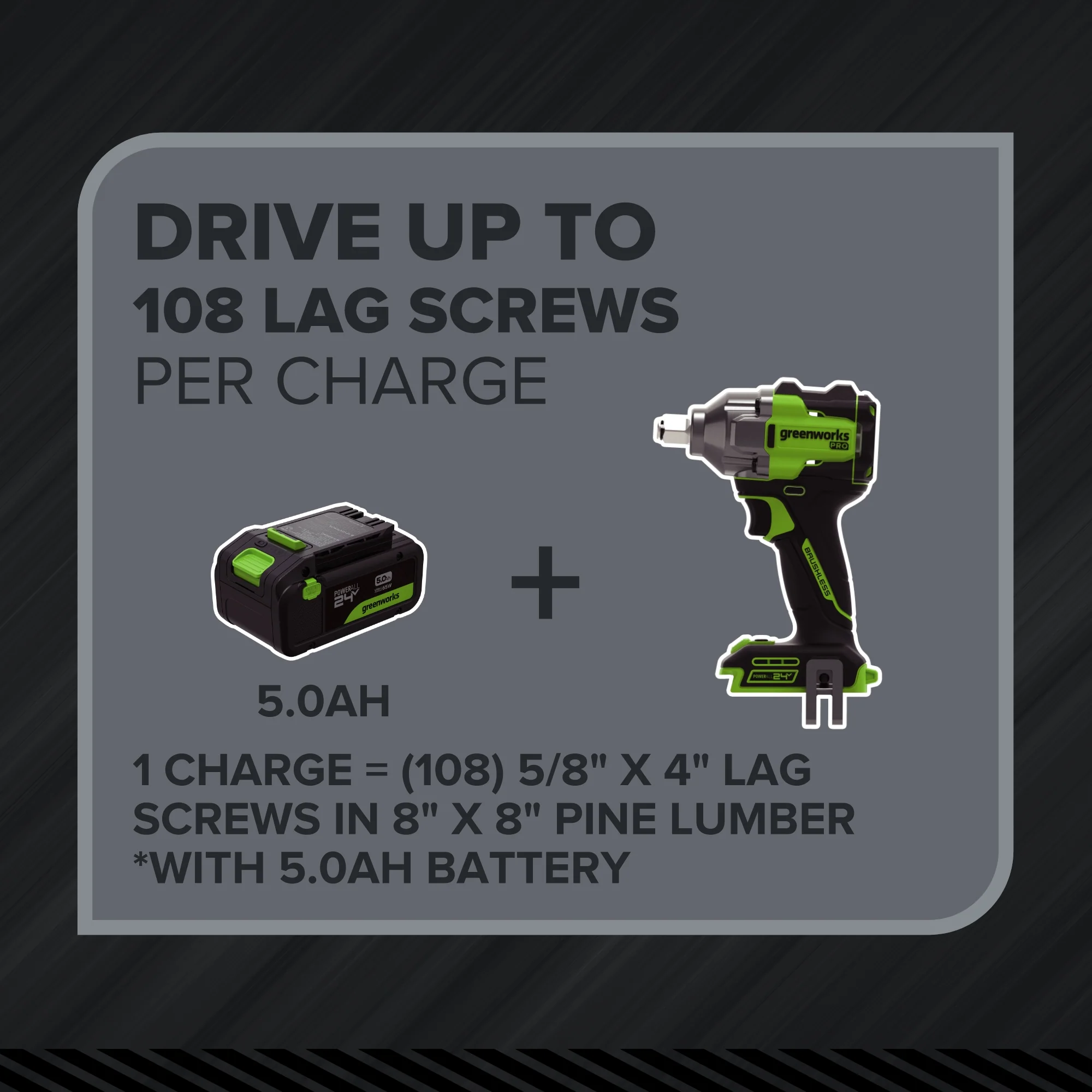 24V PowerAll Pro 560 ft-lb Breakaway Torque 1/2" Impact Wrench, Tool Only - Image 9